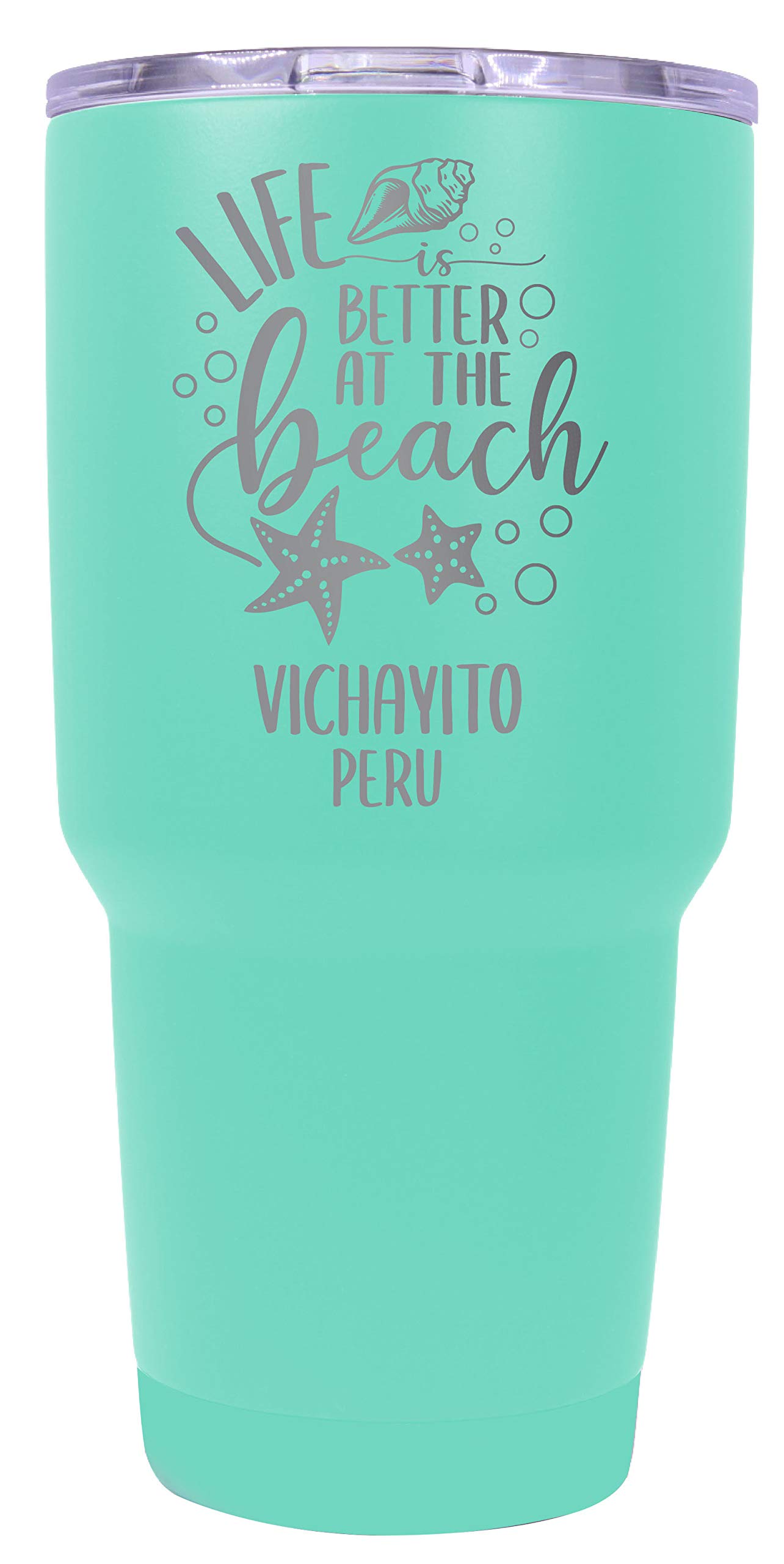 R&R Imports Vichayito Peru Souvenir 24oz Insulated Stainless Steel Tumbler with Laser Engraving - Seafoam Green - Perfect for Travel, Office & Outdoor Adventures