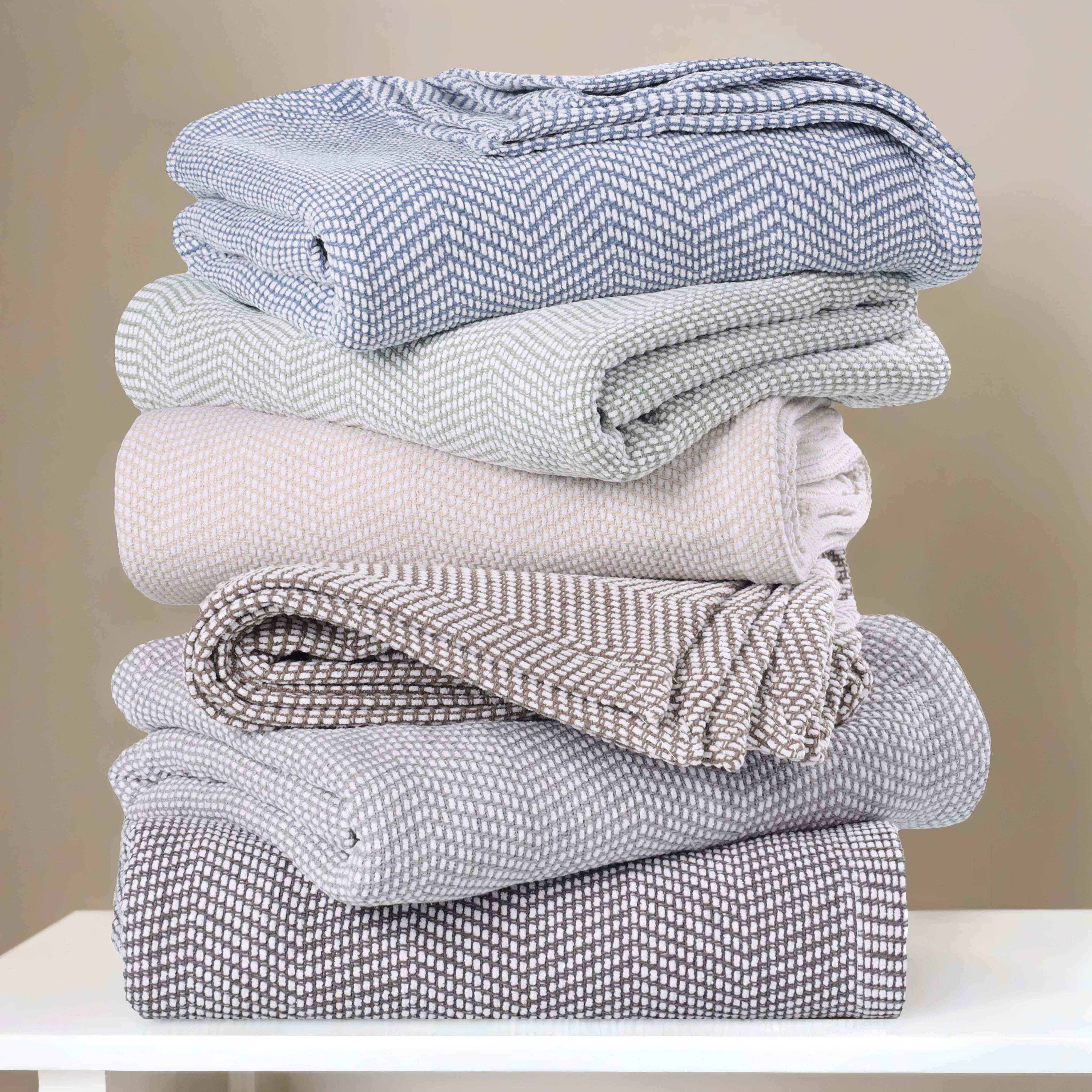 Soft Maya Chenille Herringbone Cotton Blanket - Medium Weight Throw for Bed, Sofa & Couch - Cozy Home Decor & Gift Idea