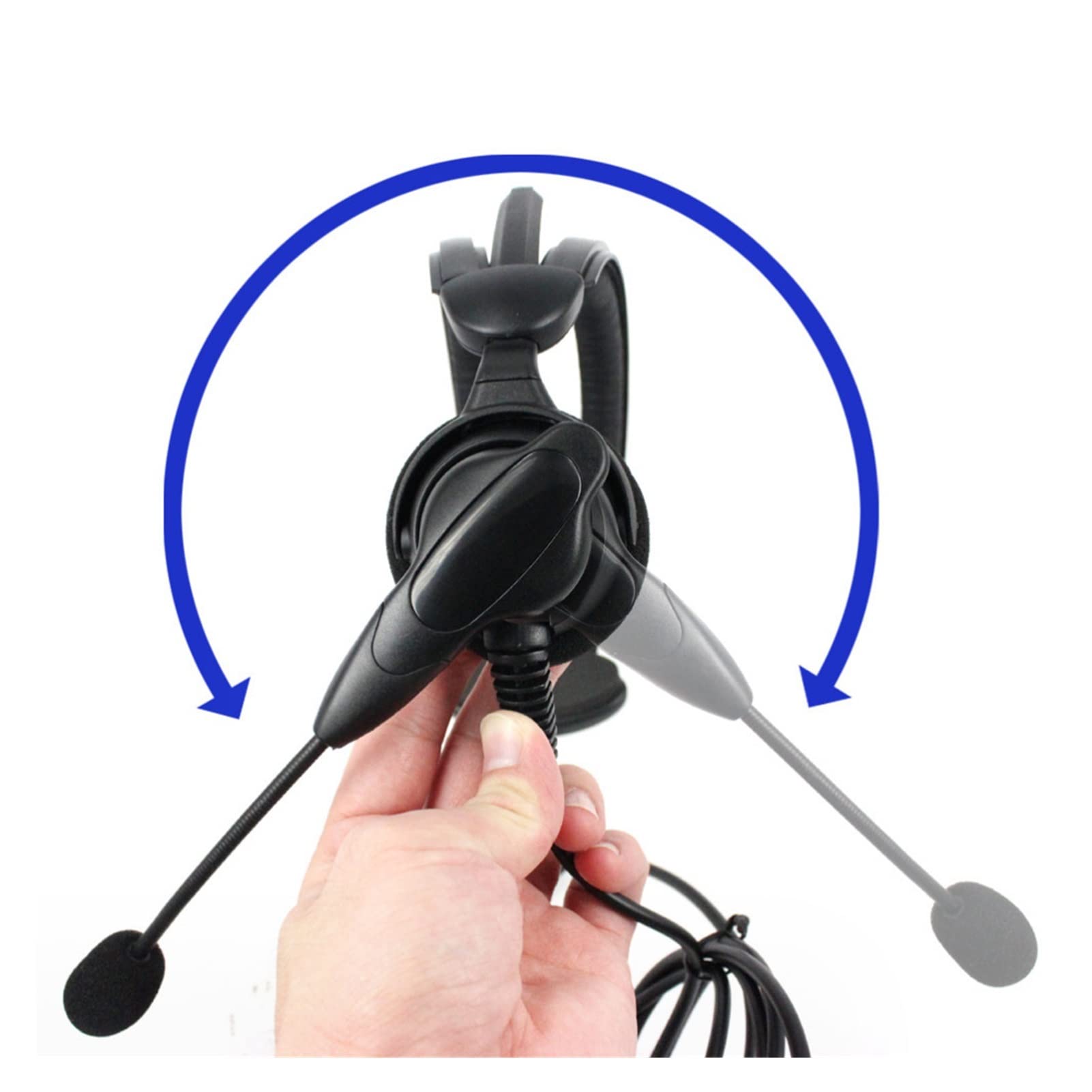 BMINO 2 Pin Radio Headset with Swivel Boom Mic - Compatible with Midland 2 Pin Walkie Talkies (G6 G7 GXT550 GXT650 LXT80 LXT) - Durable Two-Way Communication Headphones for Security, Construction, and Outdoor Activities