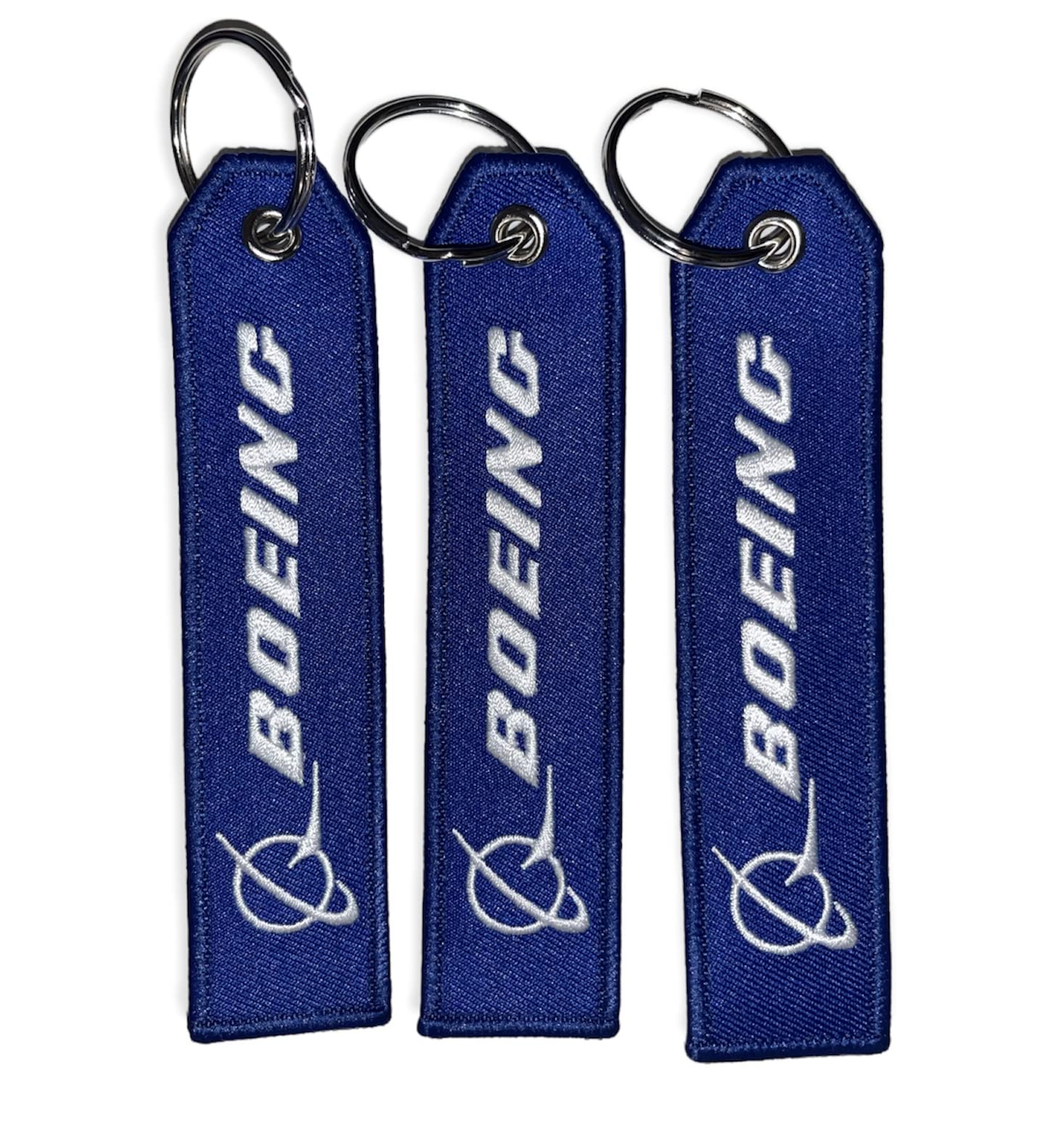 Boeing Airplane Keychain & Luggage Tag Set - 3 Pack with Airline Logo in Blue | Perfect for Travel Enthusiasts & Aviation Lovers