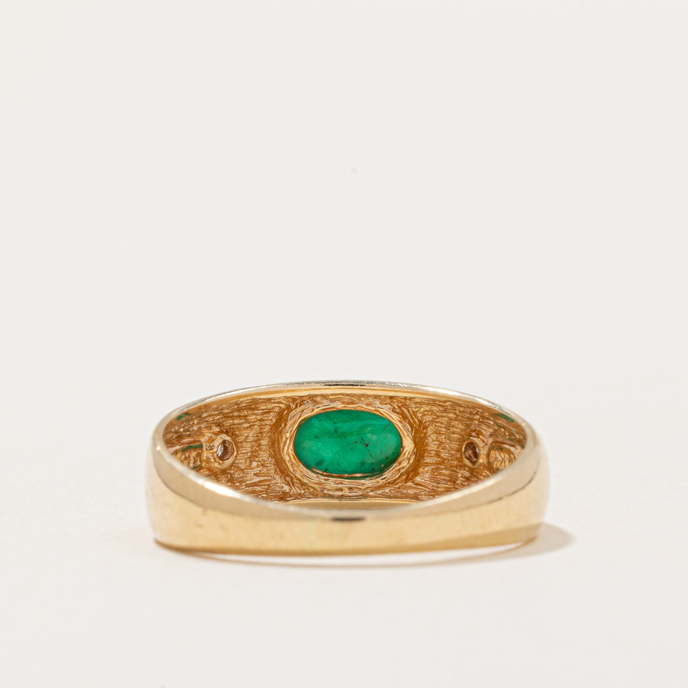 Emerald and Diamond Ring - 0.39ct Emerald with 0.01ctw Diamond Accents - Size 4.5 - Elegant Jewelry for Engagement, Wedding, Anniversary & Special Occasions