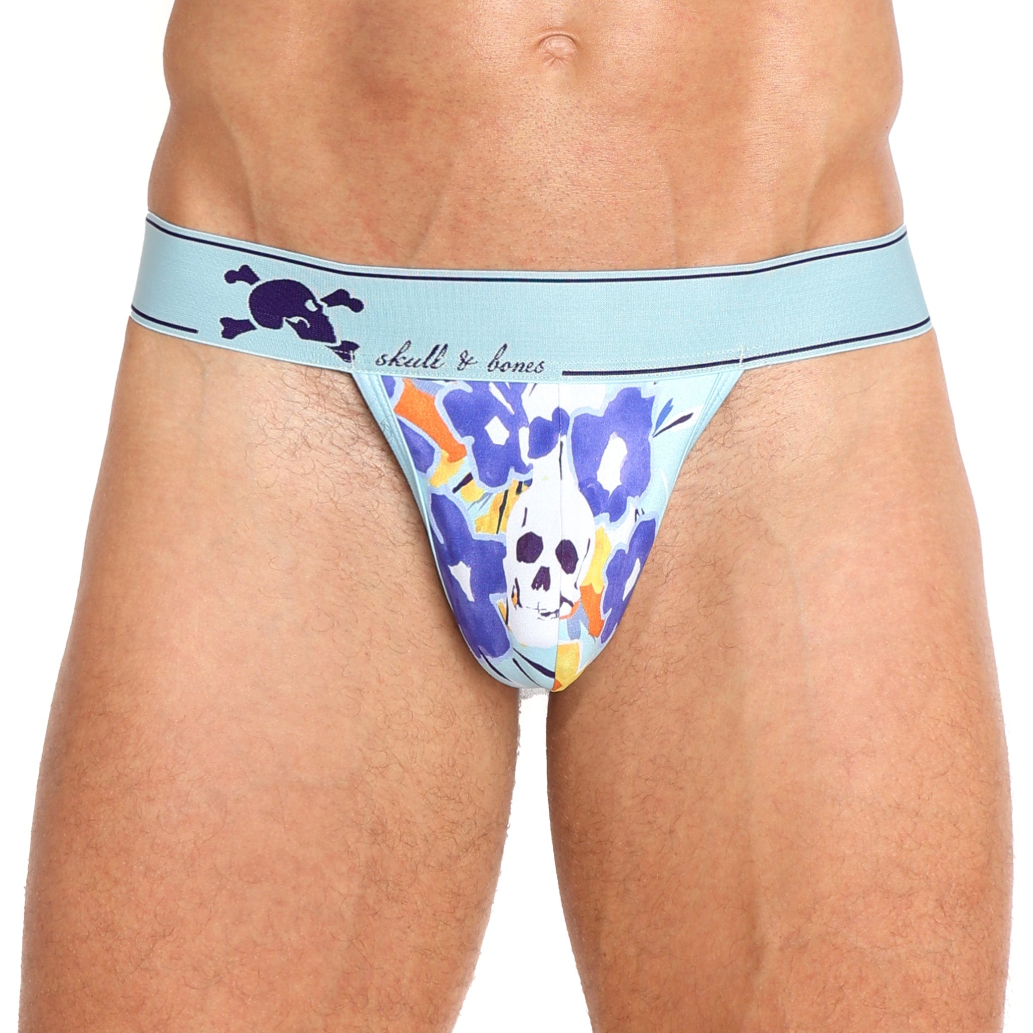 Floral Skull Print Thong Panties - Sexy Lingerie for Women, Perfect for Valentine's Day, Date Night or Boudoir Photography