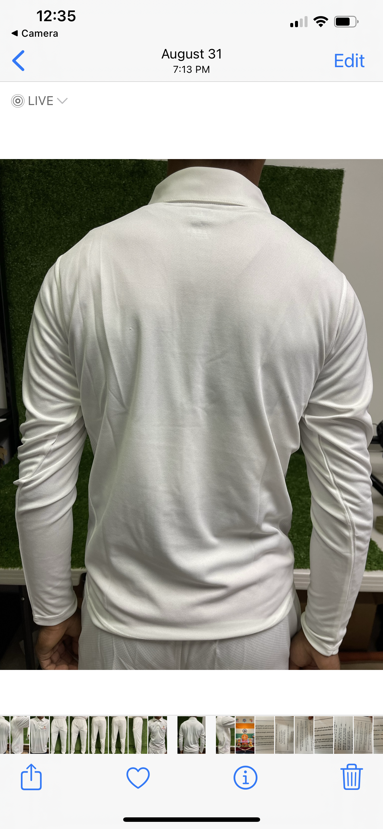 Raydn Cricket White Full Sleeve T-Shirt for Men - Breathable Cotton Sports Shirt - Perfect for Cricket Matches, Outdoor Activities & Casual Wear