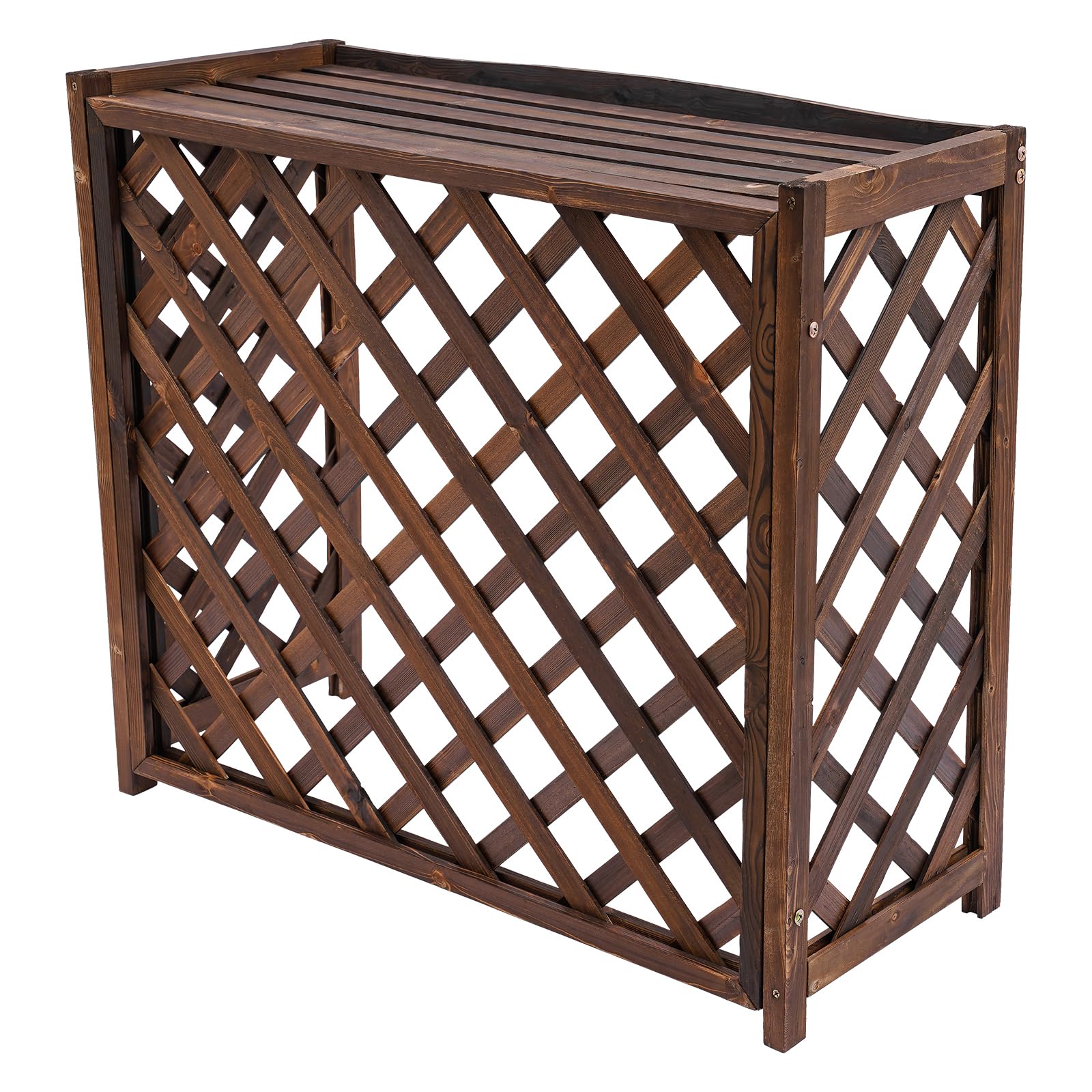 Wooden Air Conditioner Cover Fence - Outdoor AC Unit Privacy Screen for Home & Garden - Durable Weatherproof Decorative Fence for Backyard, Patio, and Side Yard Protection