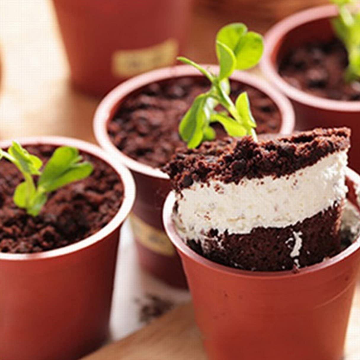50 Packs 180ml Ice Cream Dessert Cups with Lids and Spoons - Reusable Flower Pot Mousse Cake Salad Bowls for Jelly Pudding Yogurt Snacks - Perfect for Party Wedding Catering Baking and Home Kitchen Use
