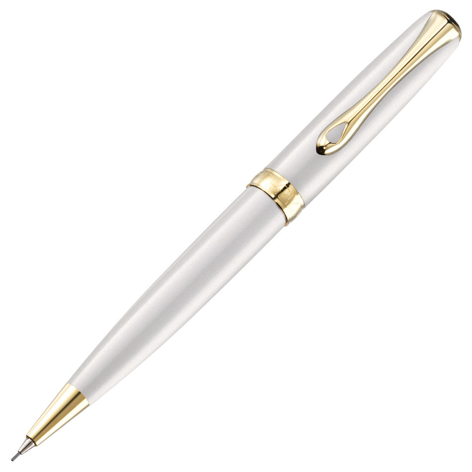 Diplomat Excellence A2 Mechanical Pencil - Pearl White & Gold Finish - Premium Writing Instrument for Office, School & Professional Use