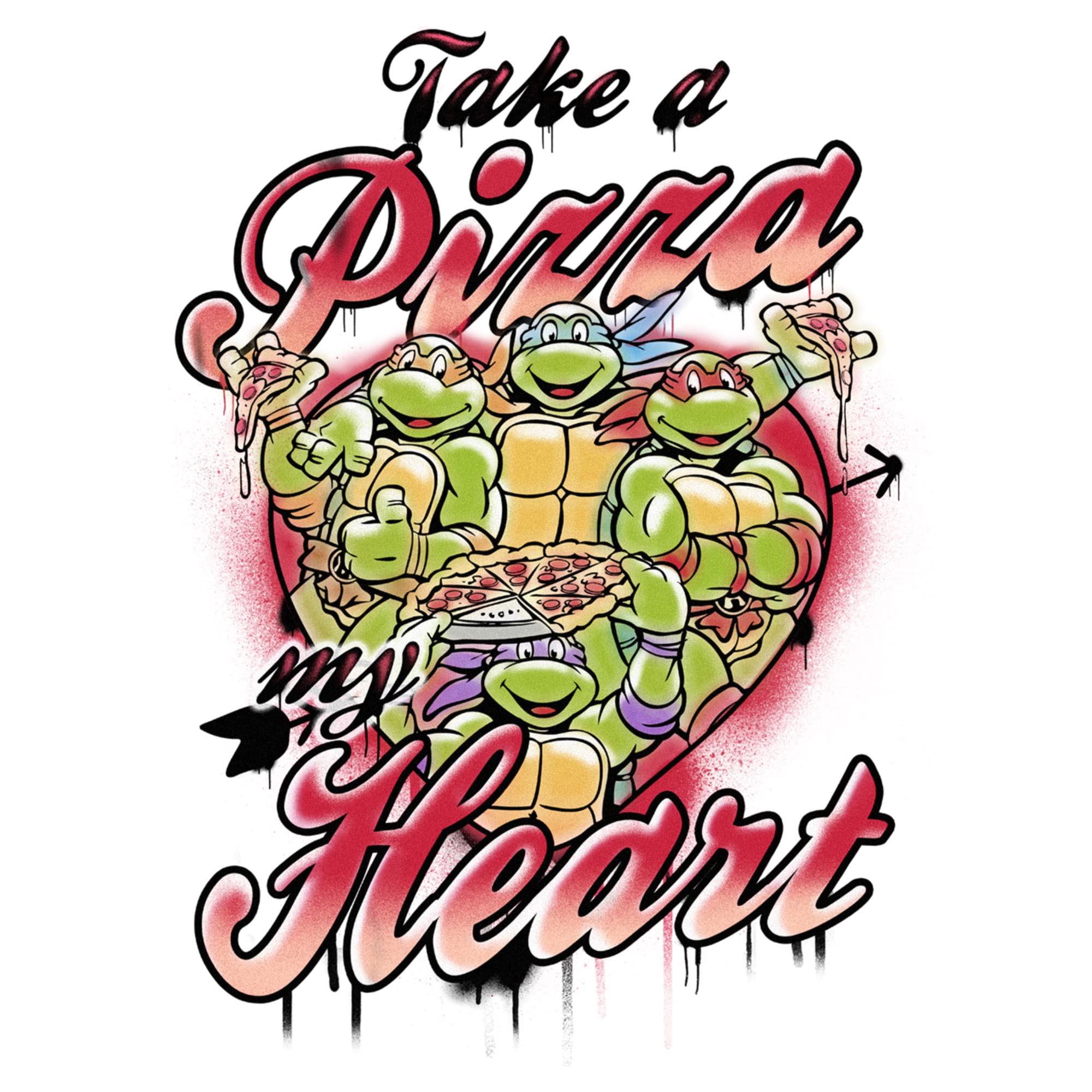 Boys' Teenage Mutant Ninja Turtles 'Take a Pizza My Heart' Graphic T-Shirt | Cool TMNT Pizza Lover Tee for Kids & Teens | Birthday Gift, Casual Wear, Cosplay Costume