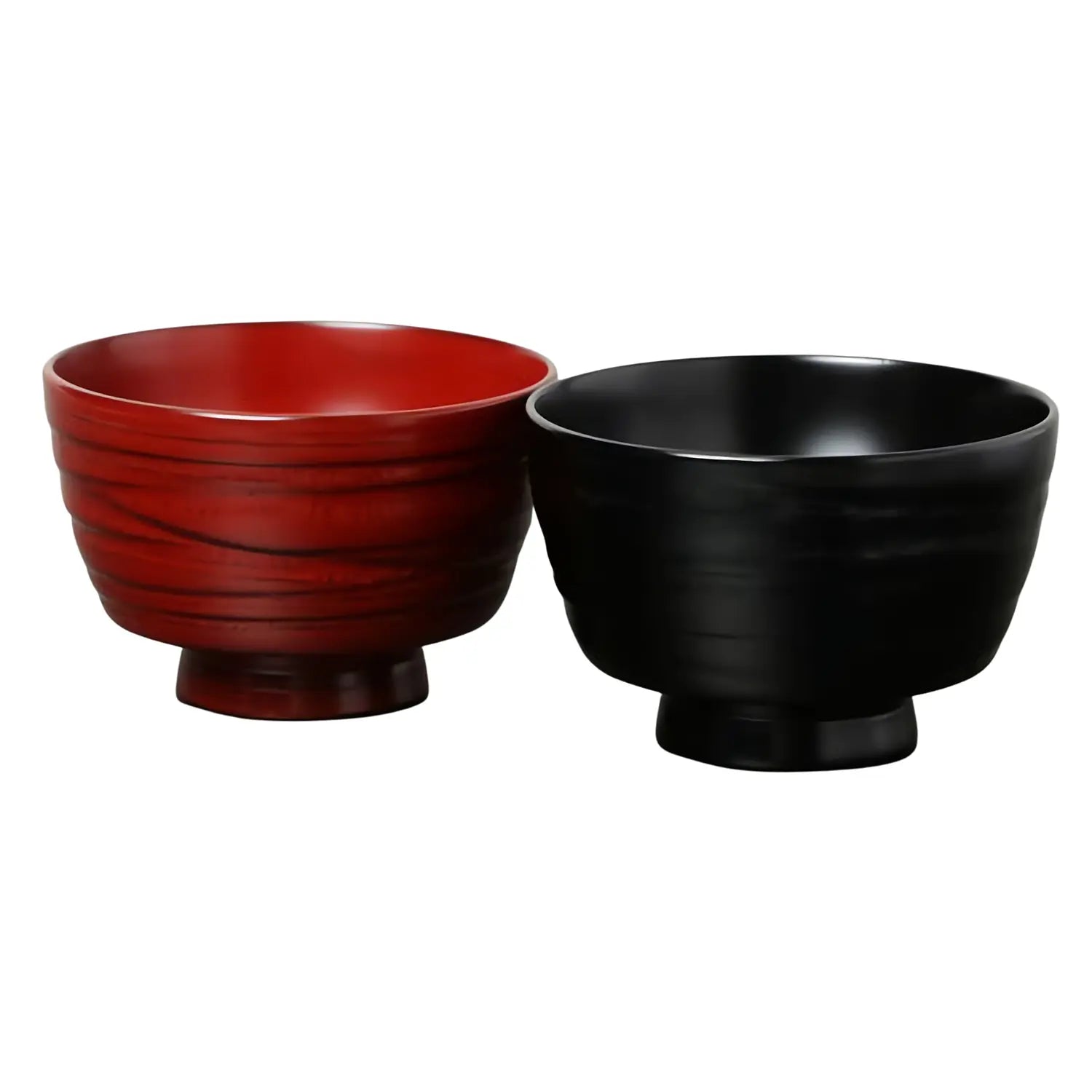 Premium Echizen Shikki Wooden Couple Soup Bowls - Handcrafted Jinoko Furisode Design for Romantic Dining - Perfect for Anniversaries, Valentine's Day & Japanese-Themed Date Nights