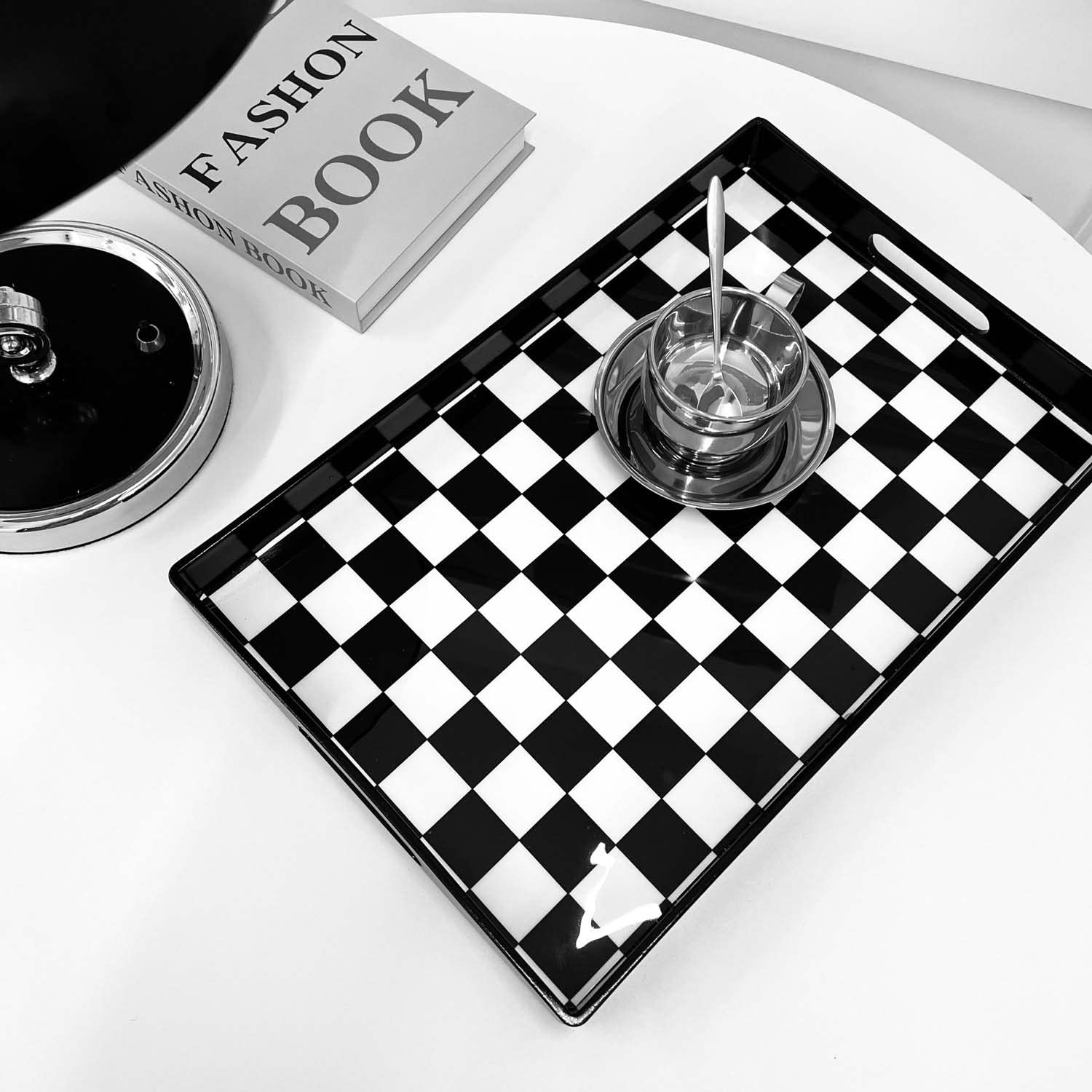 Zosenley Marble Pattern Decorative Tray with Handles - 15.6