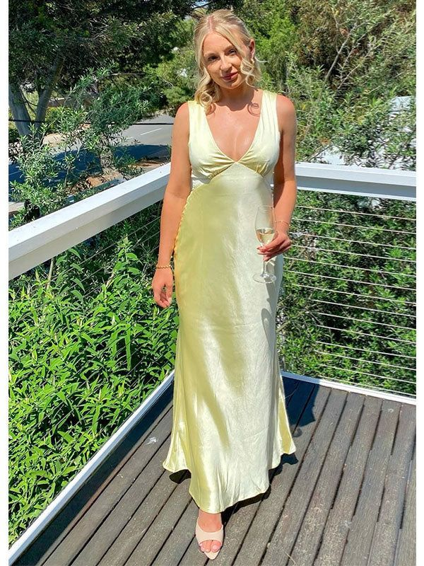 Elegant Mermaid Yellow Prom Dress for Women - Formal Evening Gown for Party, Homecoming, Wedding Guest & Special Occasions