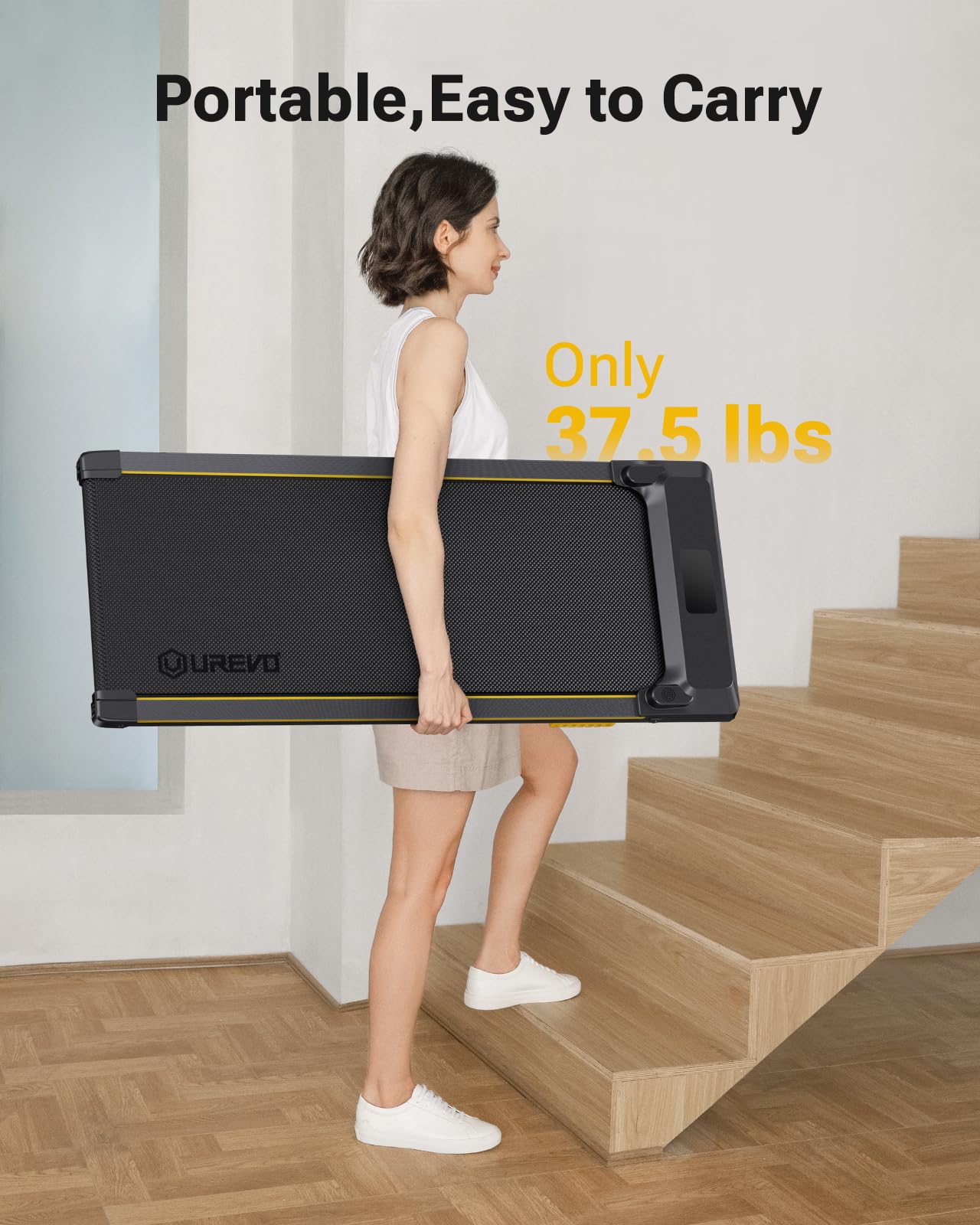 UREVO 2-in-1 Under Desk Treadmill & Walking Pad - Portable Electric Treadmill with Remote Control & LED Display for Home Office Workouts | Compact Space-Saving Design for Small Apartments & Workstations