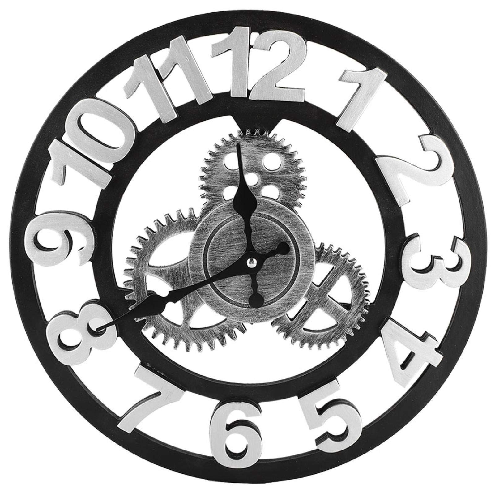 Vintage Industrial Gear Wall Clock - Retro Steampunk Decor for Living Room, Bedroom, Office | Unique Home Accessories & Gift Idea for Men & Women