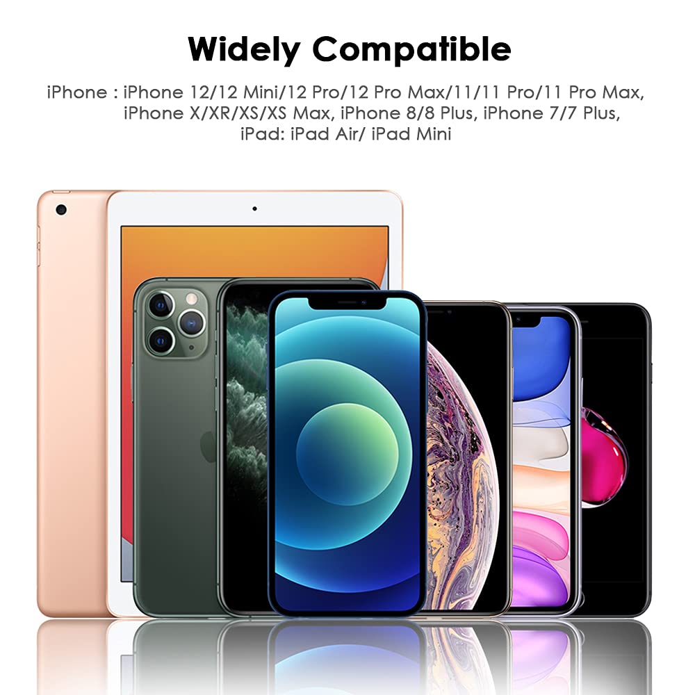 2 Pack Apple MFi Certified Lightning Headphones - Wired Earphones with Noise Isolation, Built-in Mic & Volume Control for iPhone 14/13/12/11/XR/8/7/XS/SE - Perfect for Gym, Commuting & Gaming