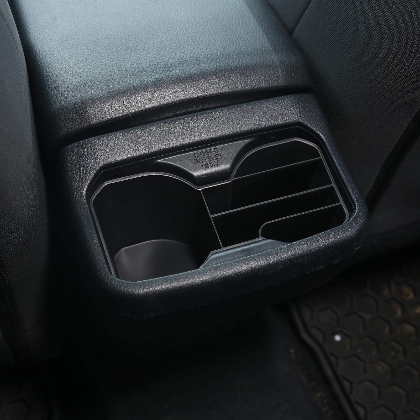 2016-2023 Toyota Tacoma Cup Holder Organizer - ABS Multifunctional Storage Tray for Car Gear Shifter & Accessories | Black Rear Row Organizer for Snacks, Phones & Drinks