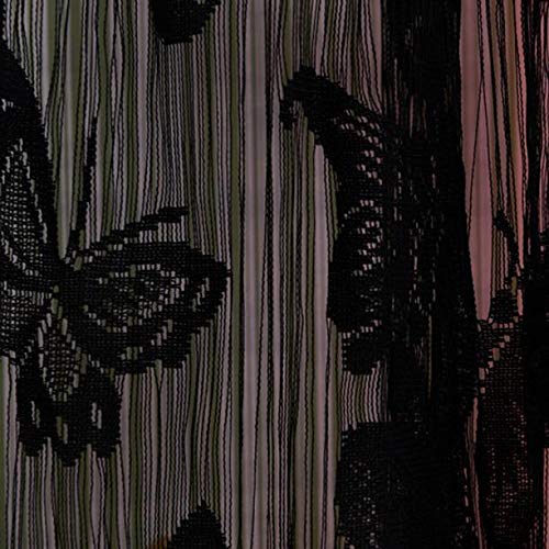 Butterfly Print Floral Voile Door Curtain 200x100cm - Lightweight Sheer Window Drapes for Living Room, Bedroom & Nursery - YXWLLN Home Decor