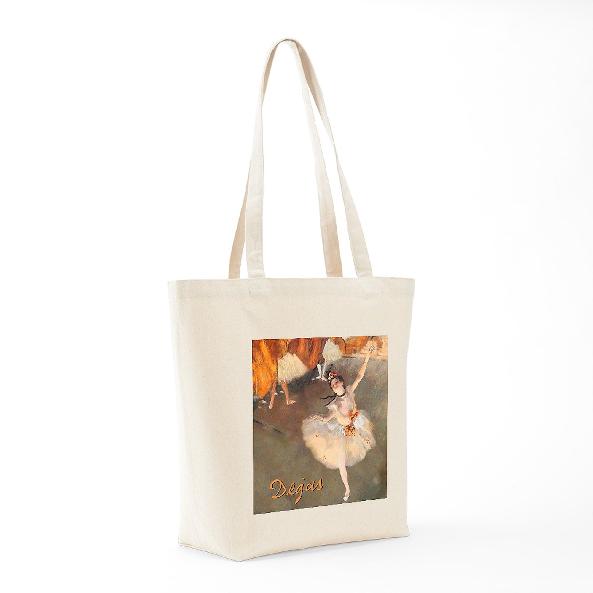 Degas Ballerina Canvas Tote Bag - Natural Reusable Shopping Bag for Women | Eco-Friendly Grocery Tote, Beach Bag & Work Tote | Perfect for Shopping, Travel & Daily Use