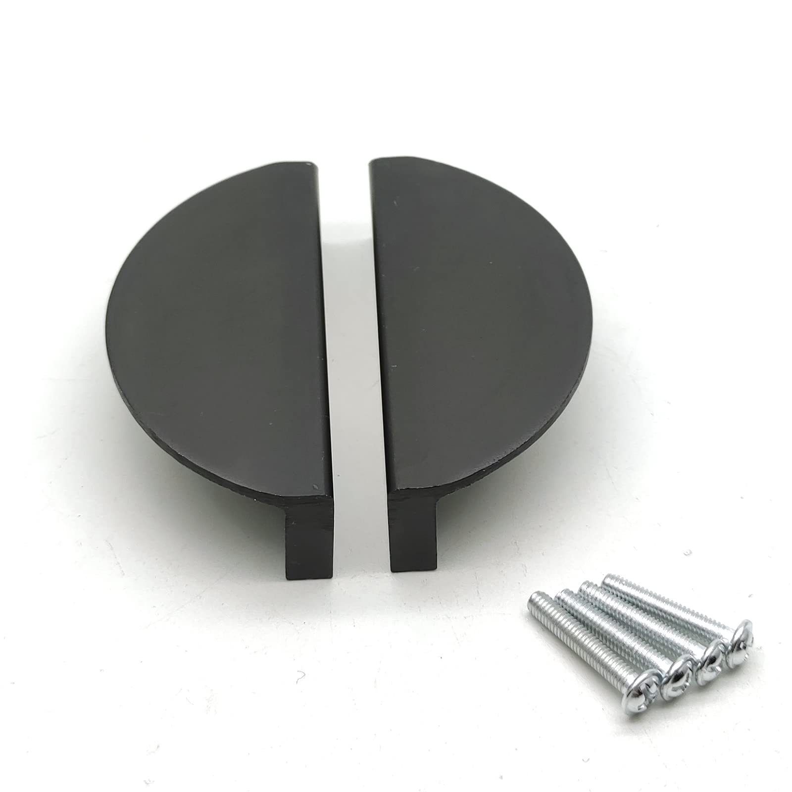 Autuwintor Black Half Moon Kitchen Cabinet Pulls - 6 Pack with Screws, 2.52