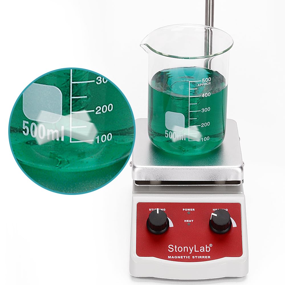 StonyLab 5 Pack Cross Shape Magnetic Stirrer Bars, 50x10mm PTFE-Coated White Lab Stir Bars for Chemistry Experiments - Perfect for Mixing Solutions in Beakers & Test Tubes