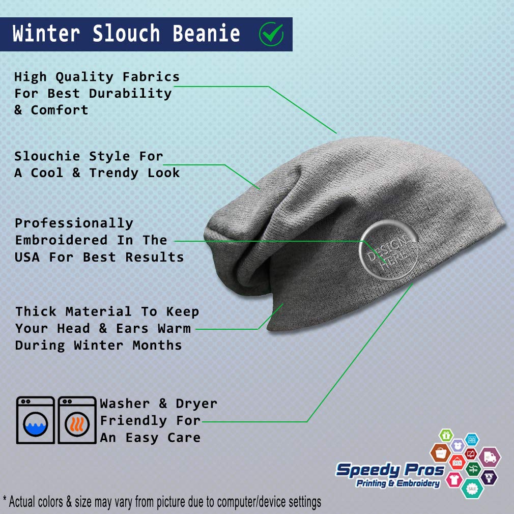 Speedy Pros Slouchy Beanie for Men & Women - Puffer Fish Embroidery Winter Skull Cap (One Size Fits All) - Cozy Cold Weather Hat for Outdoor Activities, Skiing & Casual Wear