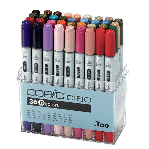 Copic Ciao 36-Piece Marker Set - Professional Alcohol-Based Art Markers for Drawing, Sketching & Illustration - Perfect for Artists, Designers & Crafters