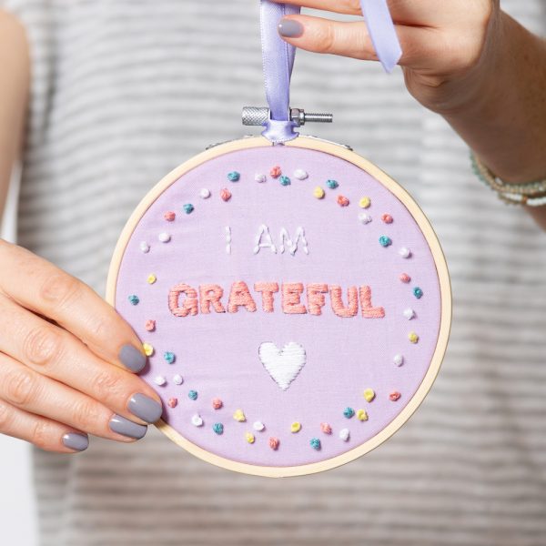 Affirmation Embroidery Kit Bundle with Hoop, Thread & Needles - DIY Motivational Stitching for Home Decor & Mindful Crafting