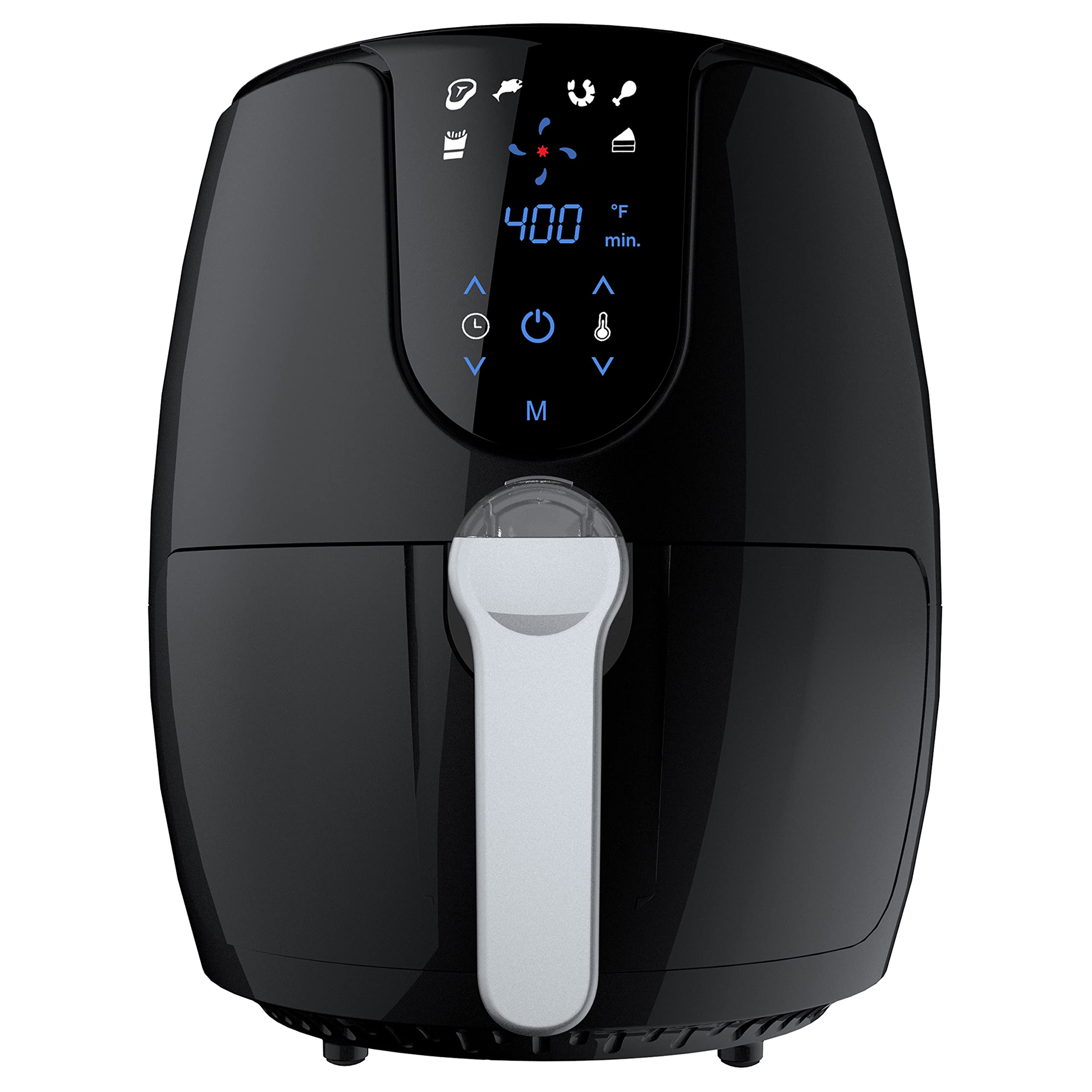 West Bend 3.7-Quart Digital Air Fryer with 6 Presets, 30-Min Timer & Nonstick Coating - Perfect for Healthy Frying, Roasting & Baking at Home (Black)