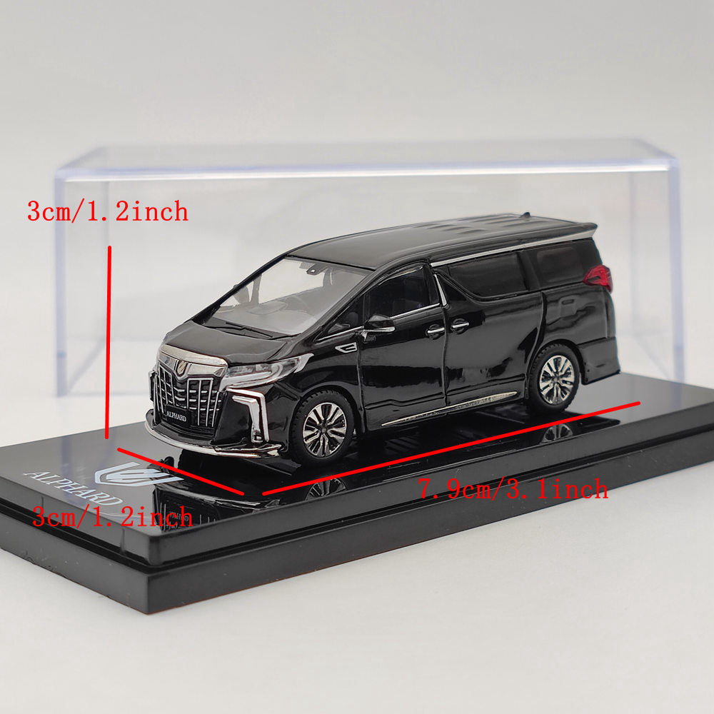 1/64 Scale Hobby Japan Toyota Alphard (H30W) Custom Black Diecast Model Car - Collectible Toy Gift for Car Enthusiasts & Display for Home, Office, or Showcase