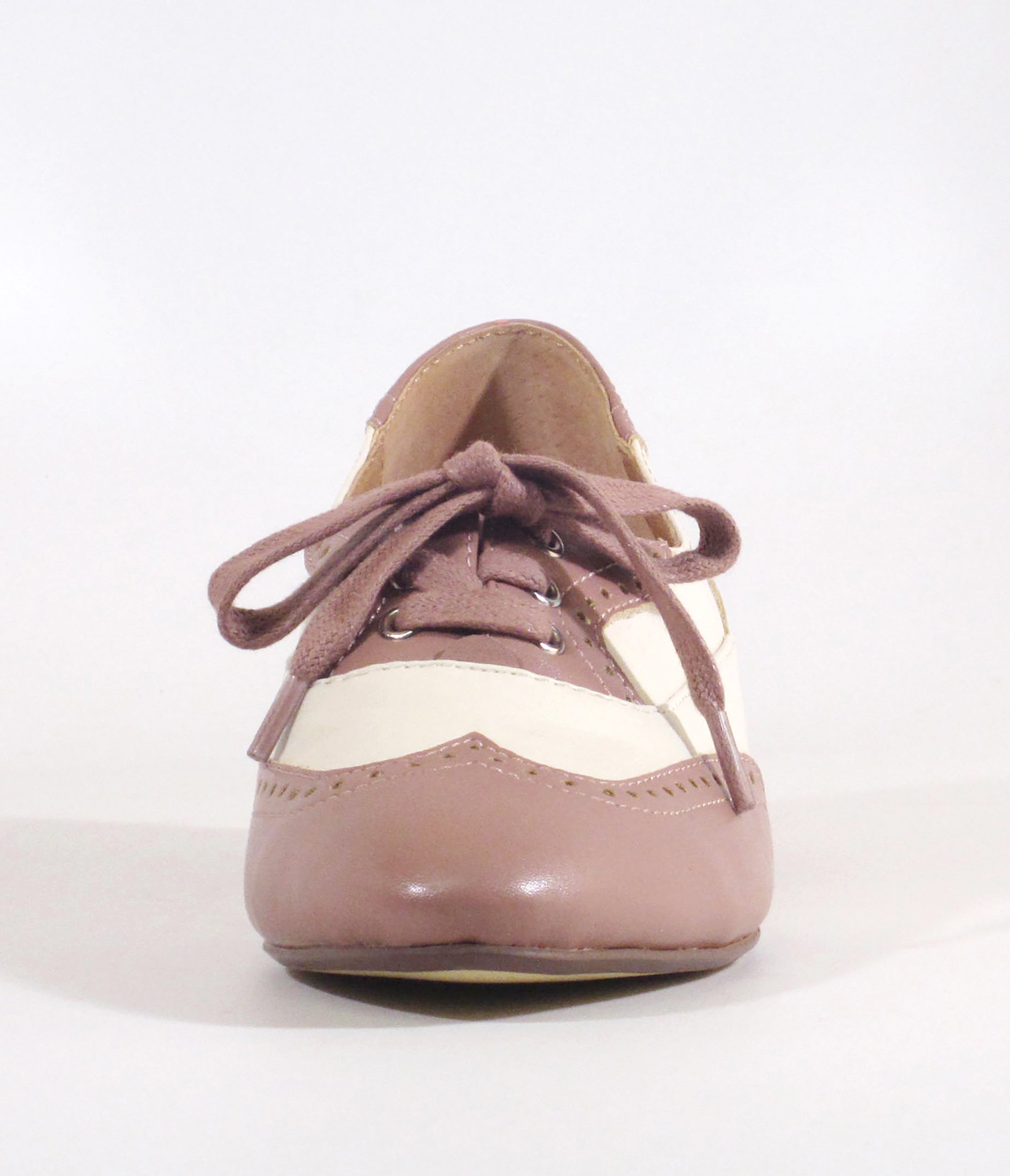 Vintage 1950s Chelsea Crew Mauve & Bone Demi Oxford Saddle Shoes - Retro Style Women's Casual Shoes for Swing Dancing, Rockabilly Outfits & Everyday Wear