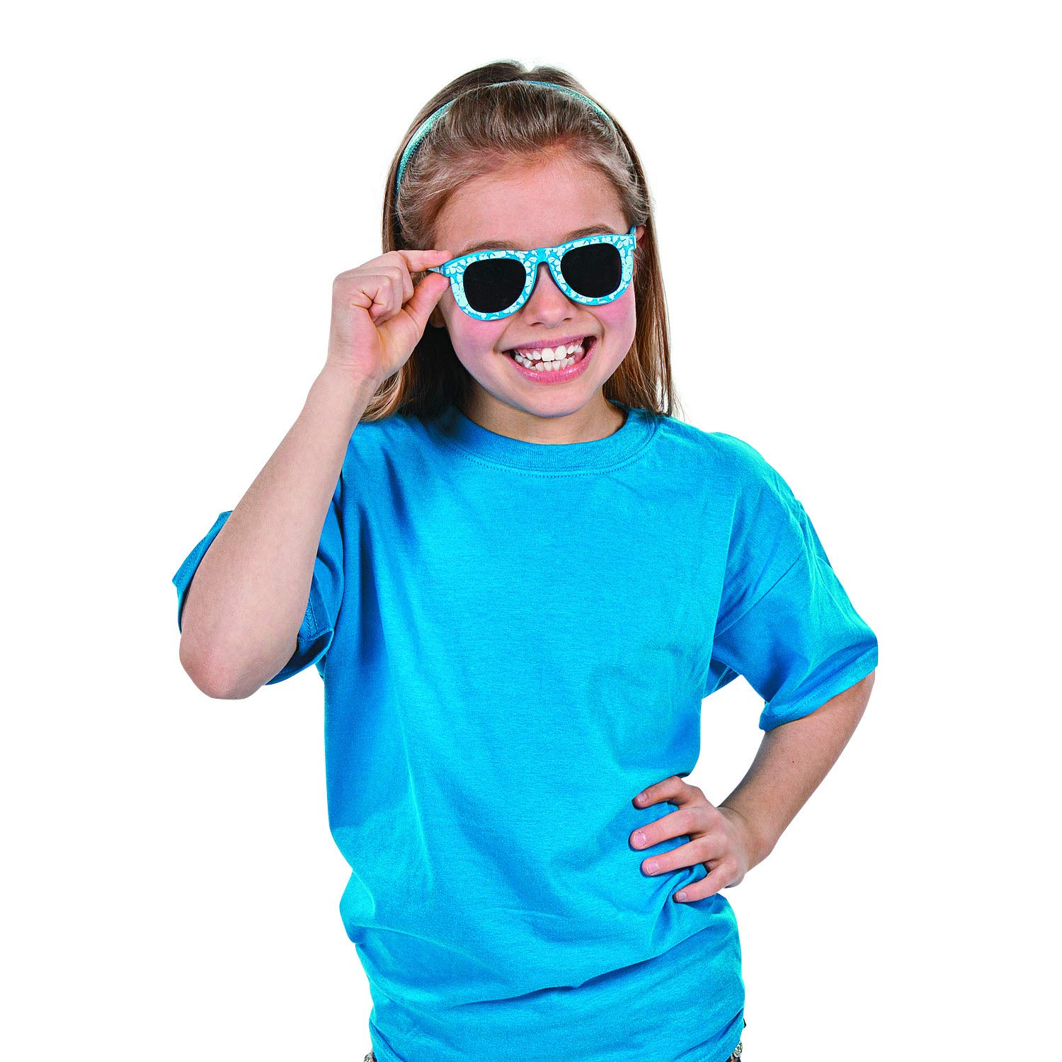 Fun Express Hibiscus Sunglasses (12 Pack) - Kids UV Protection Sunglasses for Pool Parties, Summer Costume Accessories, Birthday Party Favors & Giveaways - Perfect for Beach Outings, Vacation Trips and Outdoor Adventures