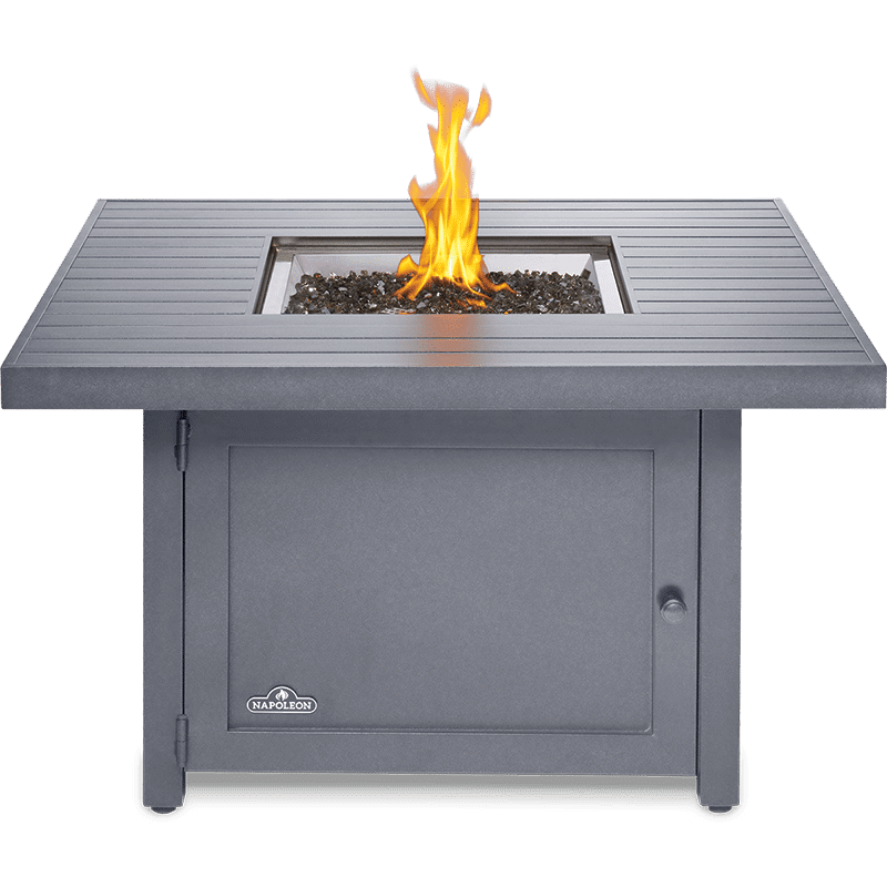Napoleon Hamptons Square Patio Flame Fire Table - Outdoor Gas Fire Pit for Backyard, Deck, and Garden - Perfect for Entertaining and Relaxing