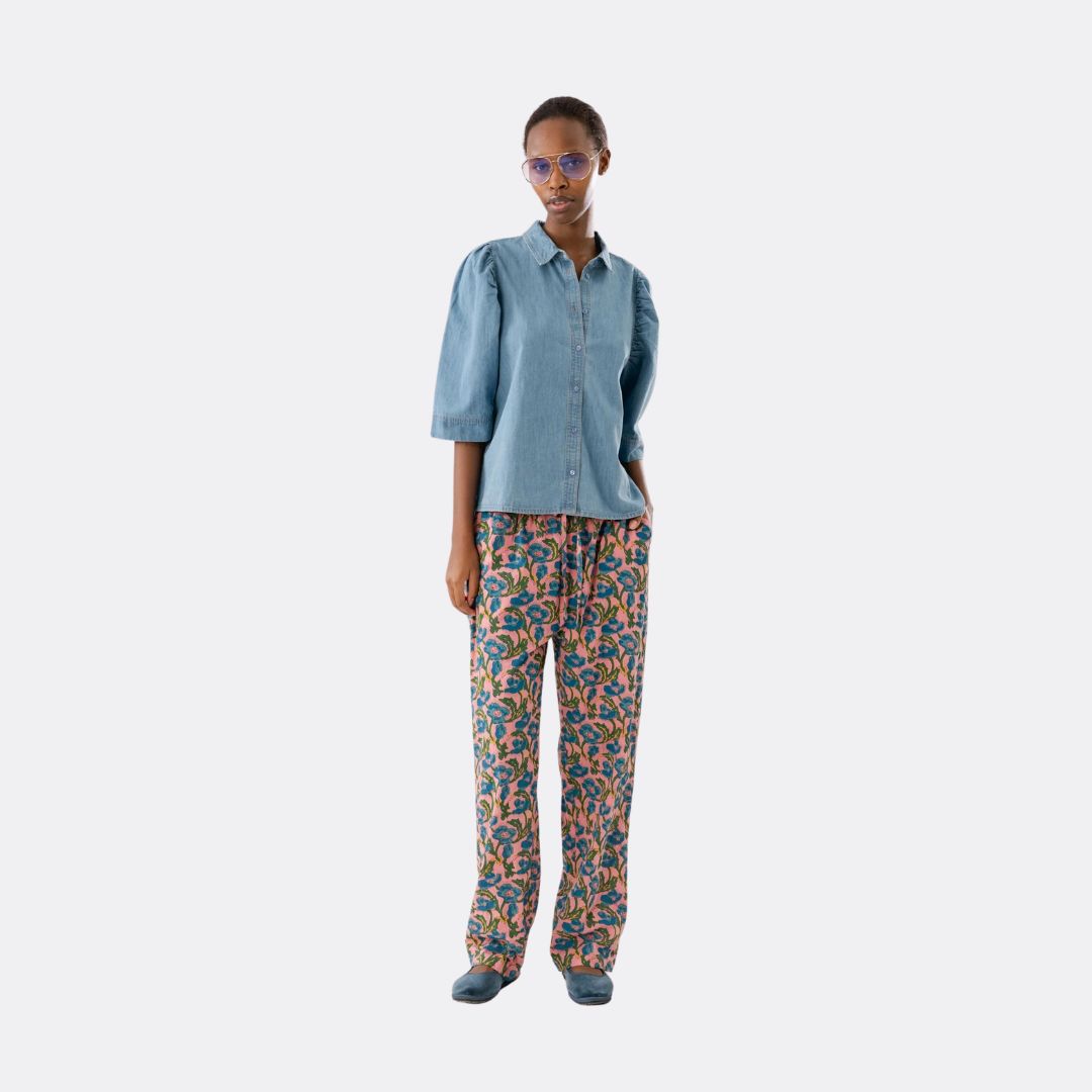 BillLL Women's Floral Print Pants - Stylish & Comfortable High Waisted Trousers for Casual Wear, Work, and Travel