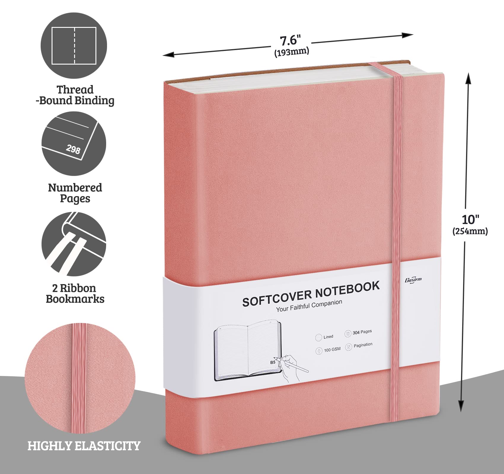 Premium B5 Leather Lined Notebook Journal - 7.6