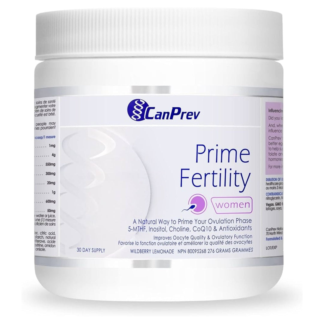 Canprev Prime Fertility Supplement - Wildberry Lemonade Flavor, 276g - Supports Reproductive Health & Fertility for Women & Men - Perfect for Couples Trying to Conceive