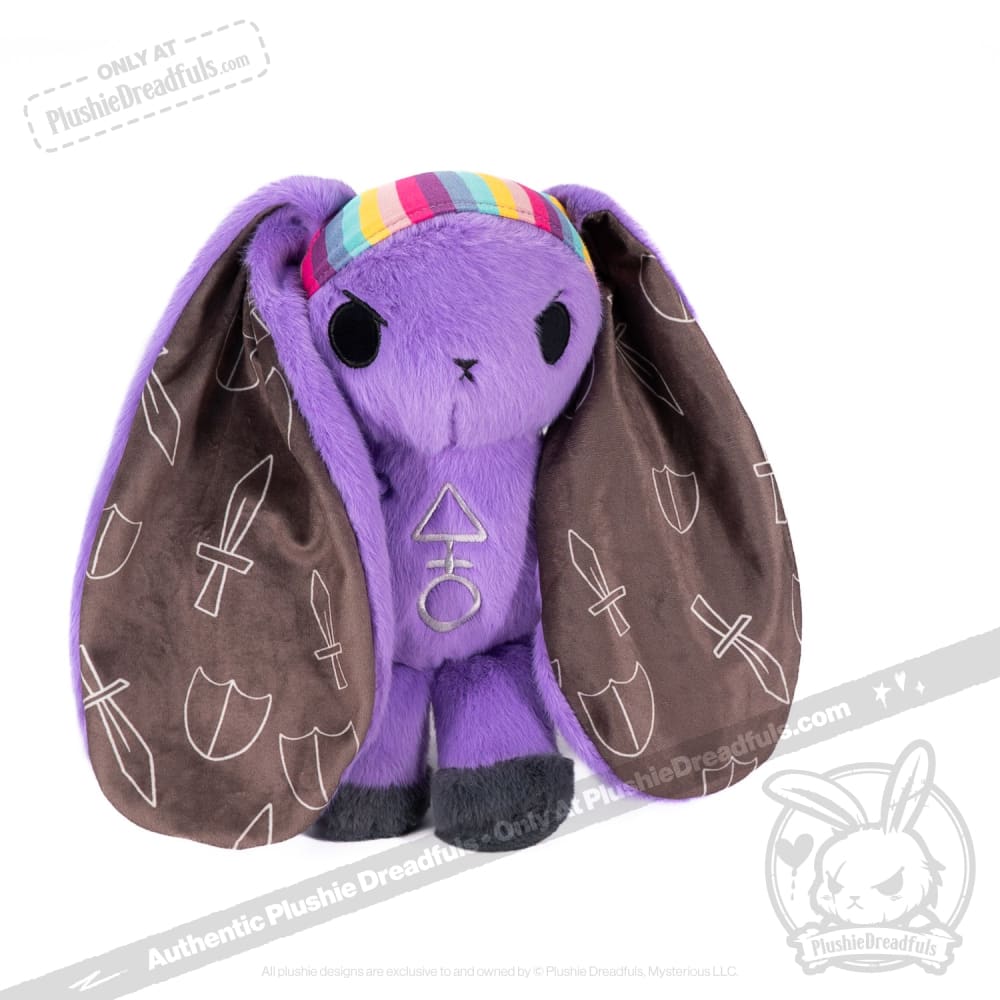 Plushie Dreadfuls Cancer Warrior Rabbit - Soft Stuffed Animal Toy for Comfort & Support | Chemo Gift, Hospital Companion, Emotional Support Plush