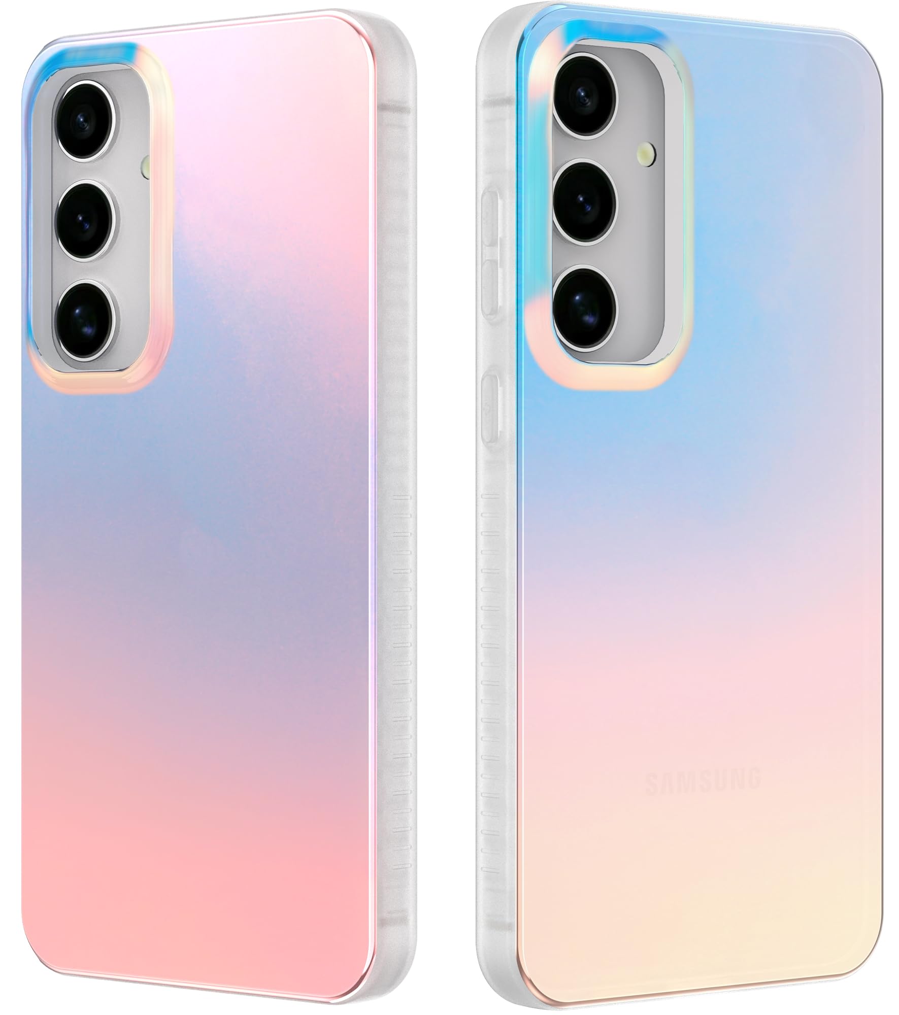 LONLI Hue Holographic Iridescent Shockproof Case for Samsung Galaxy S24 Plus | Color Changing Protective Phone Cover | Cute & Unique Design for Women & Girls (2024) | Perfect for Everyday Use, Parties & Gifts - HUE-IM-S24PLUS