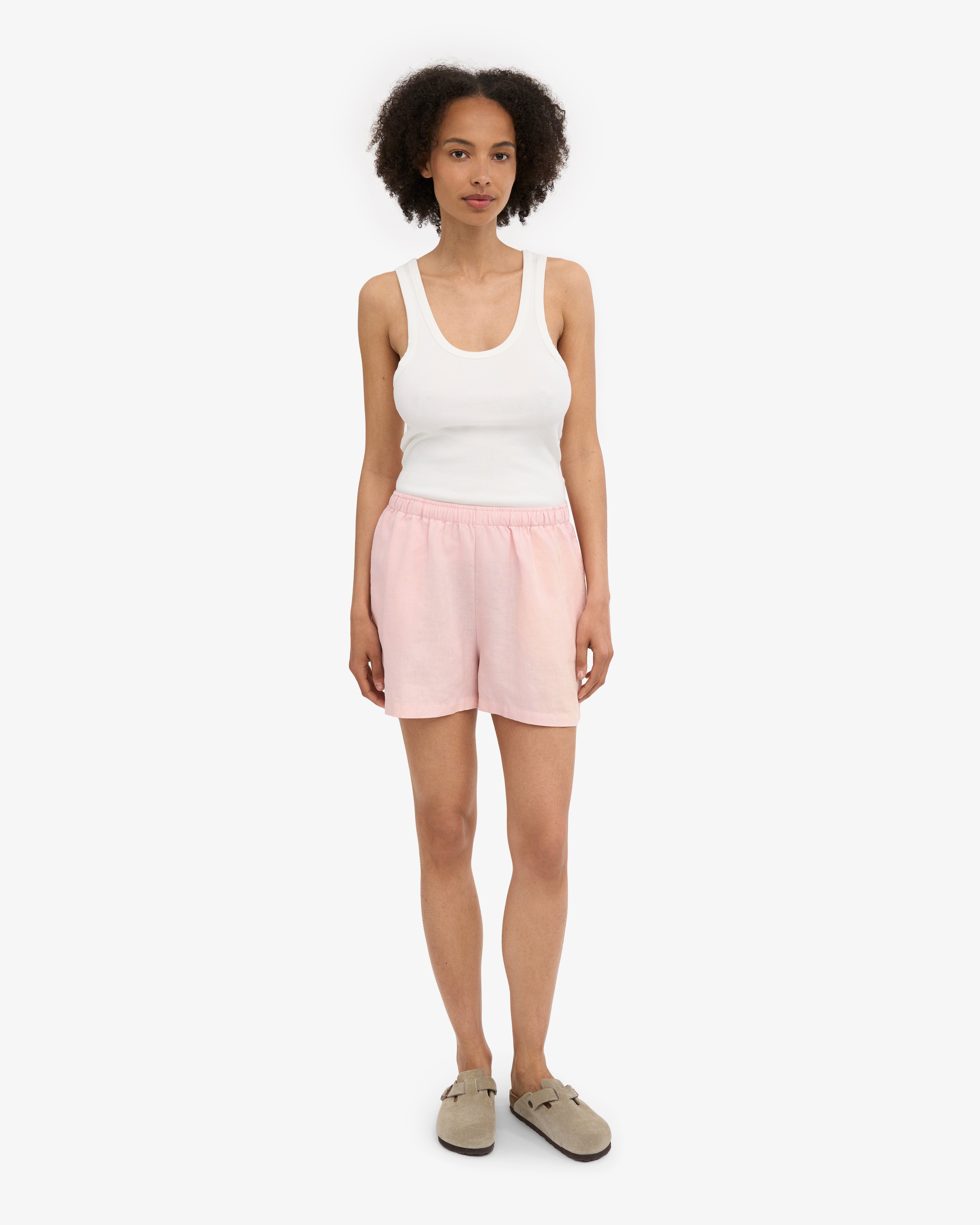 Linen Shorts for Women - Faded Pink - Comfortable & Breathable Summer Casual Shorts | Perfect for Beach, Travel & Everyday Wear