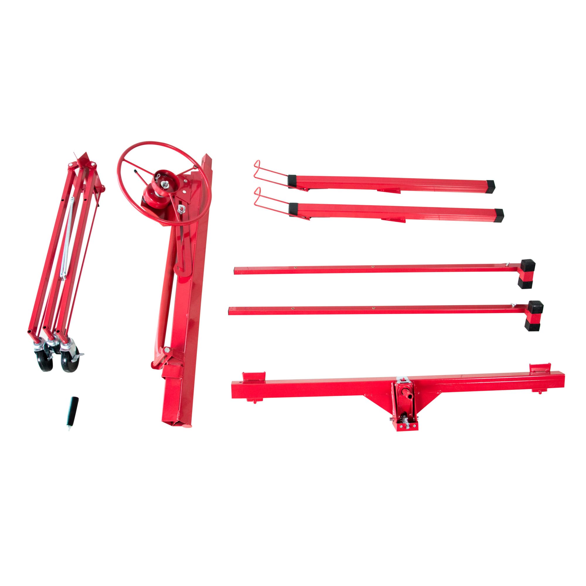 Heavy Duty Lift Panel Host Sheetrock Jack Lifter - 150Lbs Capacity Ceiling Drywall Hoist Tool with 11ft Max Height (Red) - Perfect for Construction, Renovation & DIY Ceiling Installation Projects