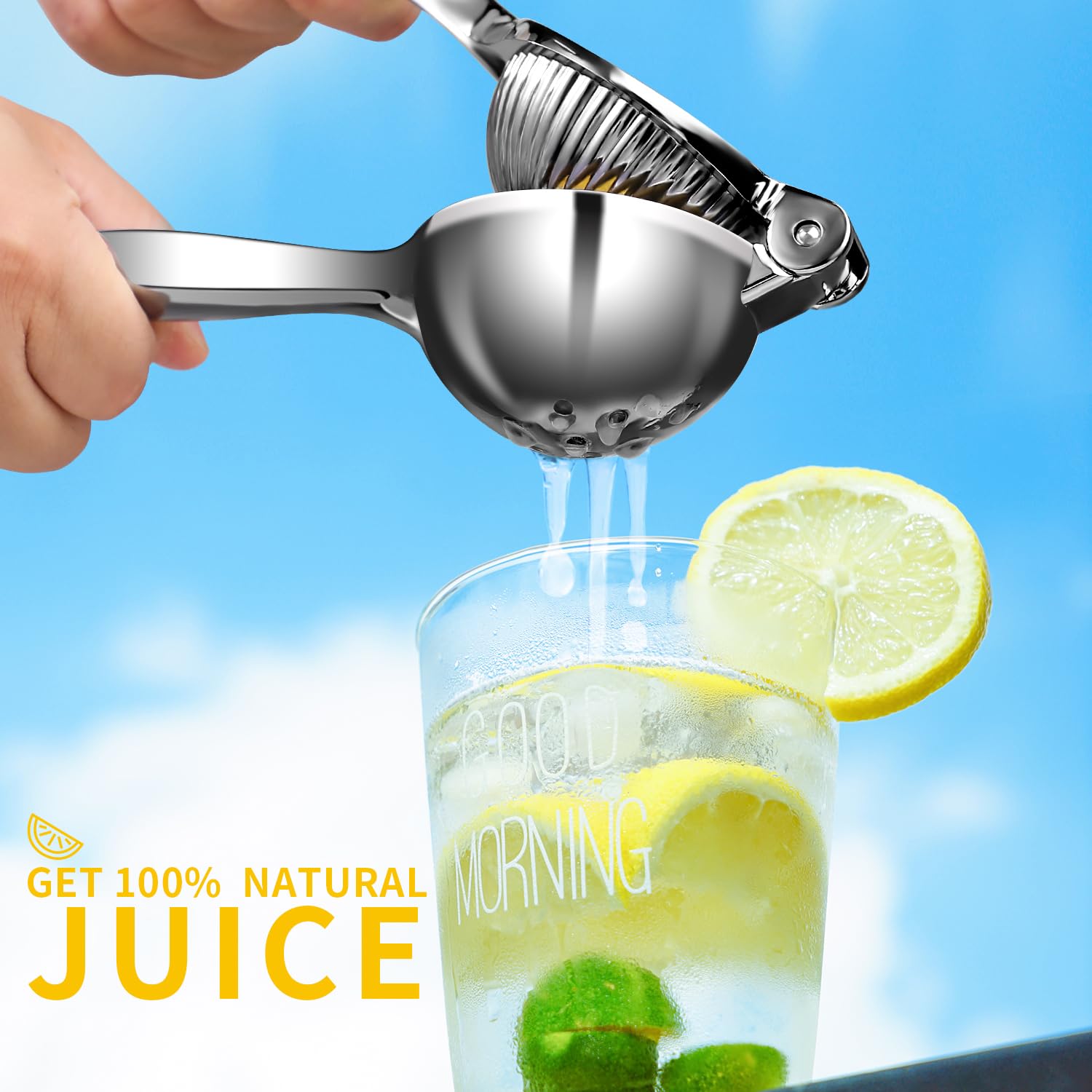 Rekix Heavy Duty Manual Lemon Juicer & Citrus Press - Handheld Lime, Orange Squeezer for Fresh Juice - Perfect for Cocktails, Baking & Healthy Drinks
