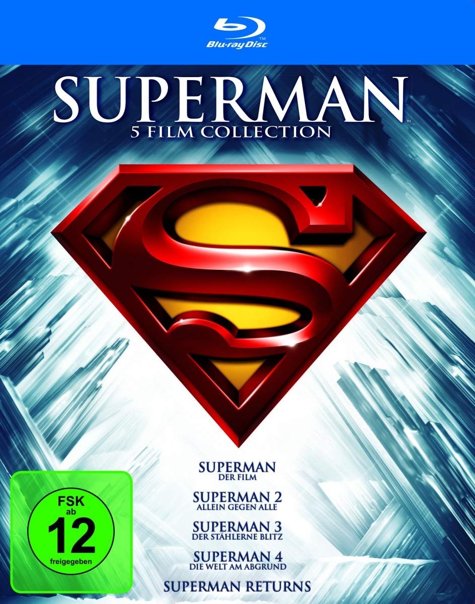 Superman Movie Collection 1978-2006 - Complete 5-Film Set with Christopher Reeve | Action, Adventure Blu-ray Box Set for Movie Nights & DC Fans