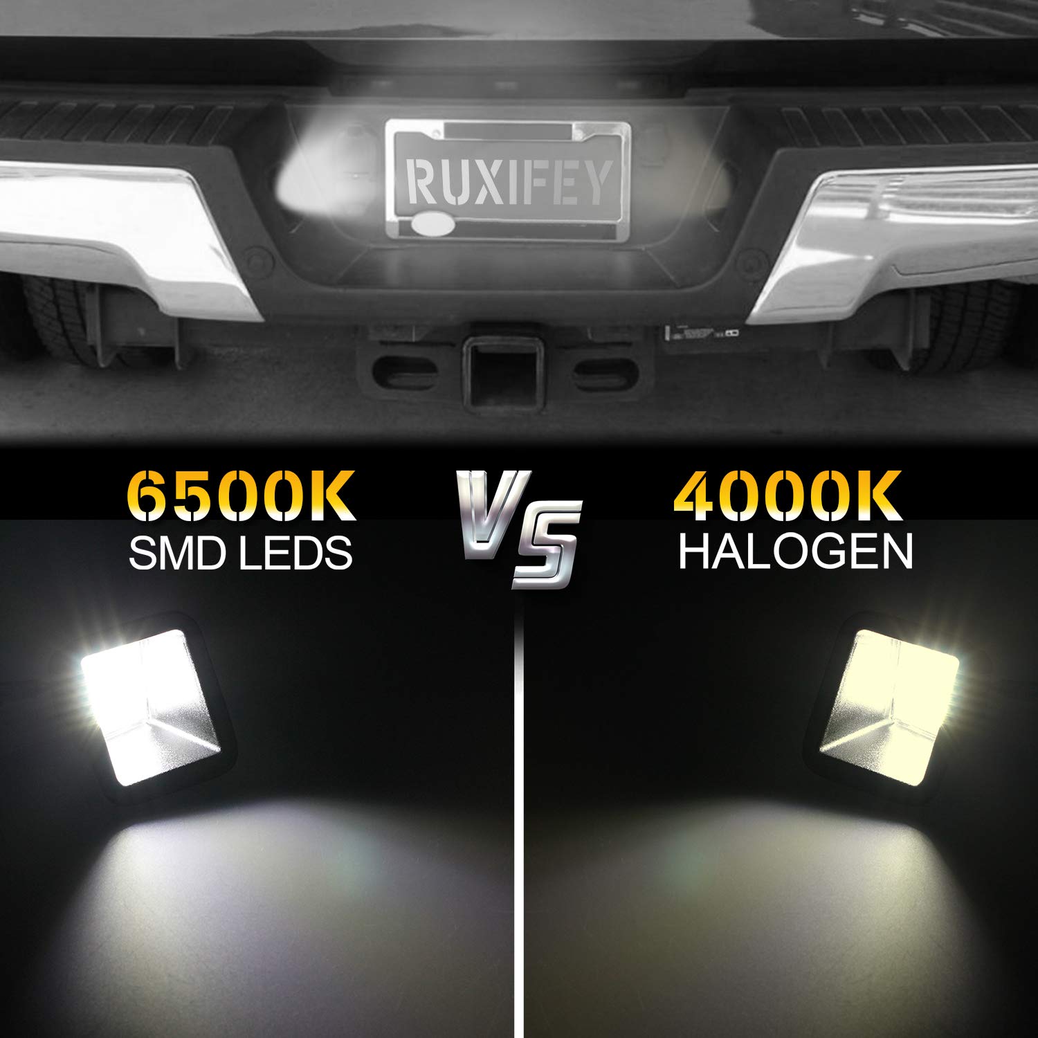 RUXIFEY LED License Plate Lights 6500K White - Compatible with 2017-2019 Ford F250 F350 Super Duty - Durable Replacement Bulbs for Enhanced Night Visibility & Style Upgrade