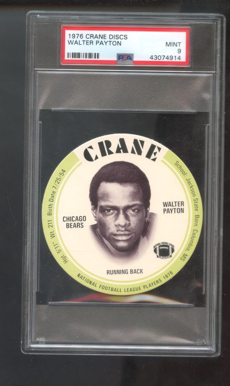 1976 Topps Walter Payton Rookie RC Football Card PSA 9 Mint - Rare Vintage NFL Collectible for Sports Memorabilia Fans & Investment Collectors - Perfect for Display, Gifting, or Portfolio Diversification