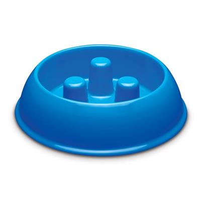 ProSelect® Plastic Slow Feeder Dog Bowls - Perfect for Fast Eaters & Digestion - Great for Mealtime Training & Portion Control (Blue, Large) - Use for Dogs, Puppies, and Pets with Eating Issues