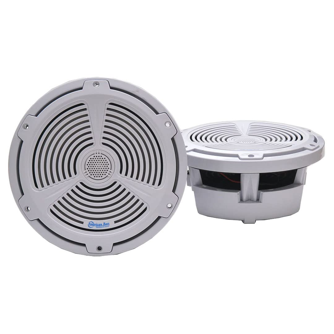 American Bass 2-Way Marine Speaker - Waterproof Boat Speakers for Outdoor Marine Audio, Perfect for Boats, Yachts & Water Sports (Pair)