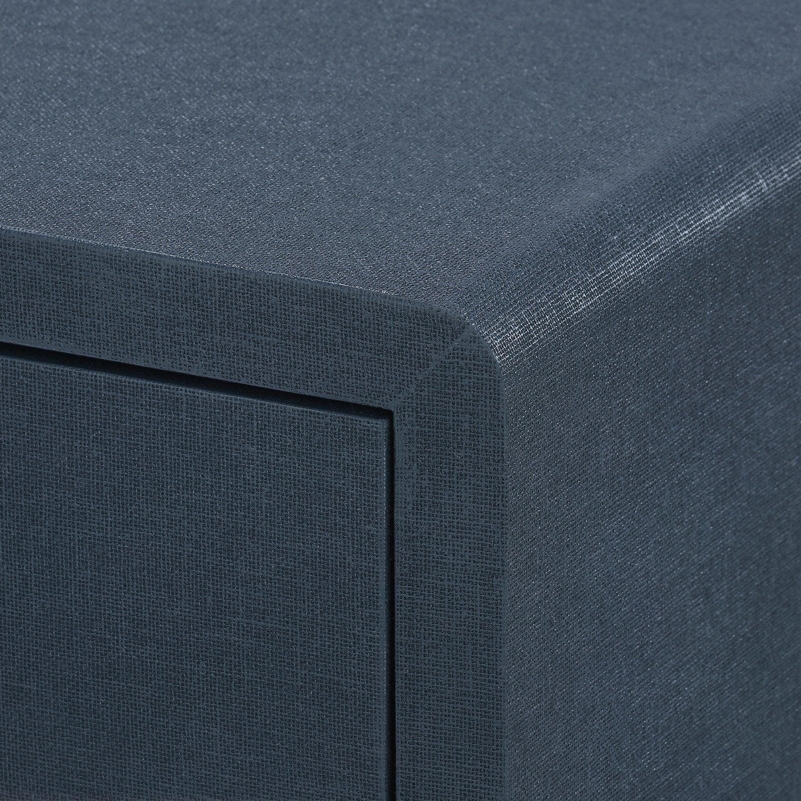 Bryant 3-Drawer Nightstand - Blue Steel Finish Bedside Table for Bedroom, Living Room & Office Storage