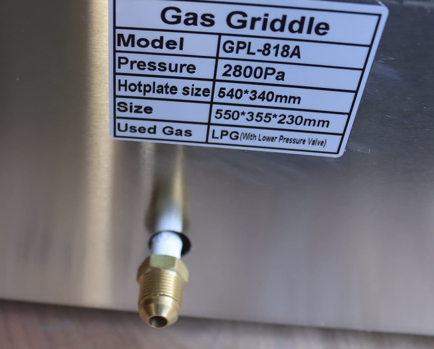 Commercial LPG Gas Griddle with Pressure Relief Valve - 36