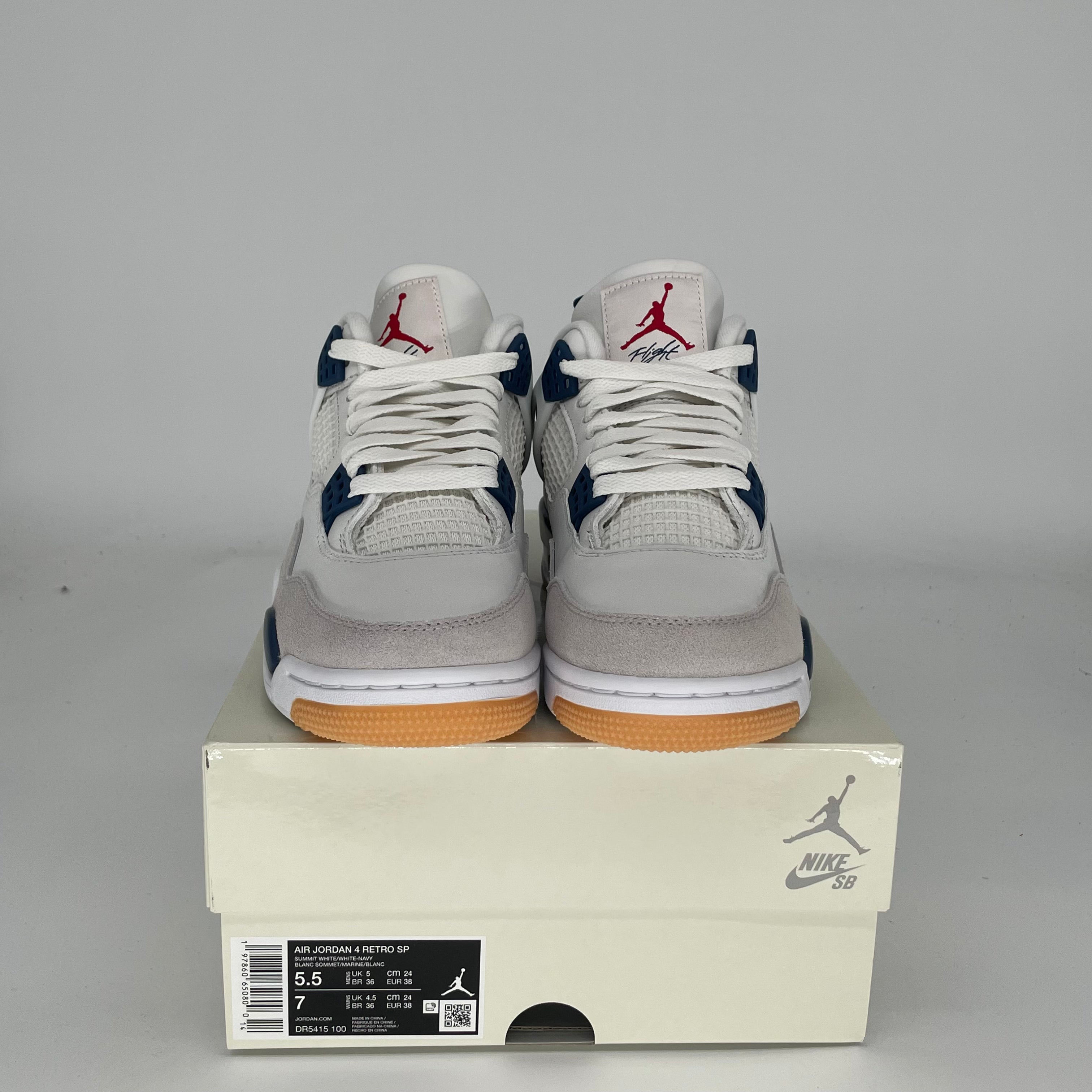 AIR JORDAN 4 SB NAVY Sneakers - Men's Size 5.5 (DR5415-100) | Authentic Basketball Shoes for Streetwear & Casual Style