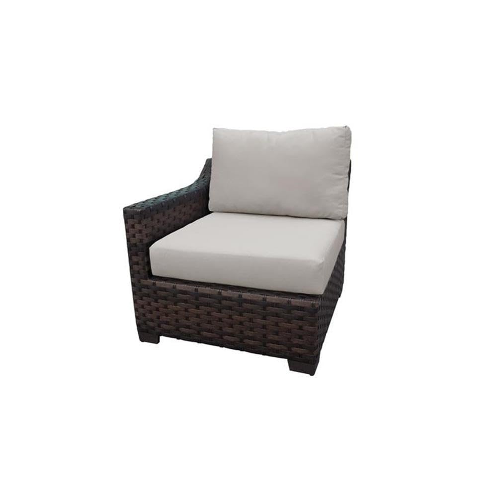 TK Classics Kathy Ireland River Brook 5-Piece Outdoor Wicker Patio Furniture Set in Ash - Perfect for Backyard, Garden, Poolside & Patio Relaxation