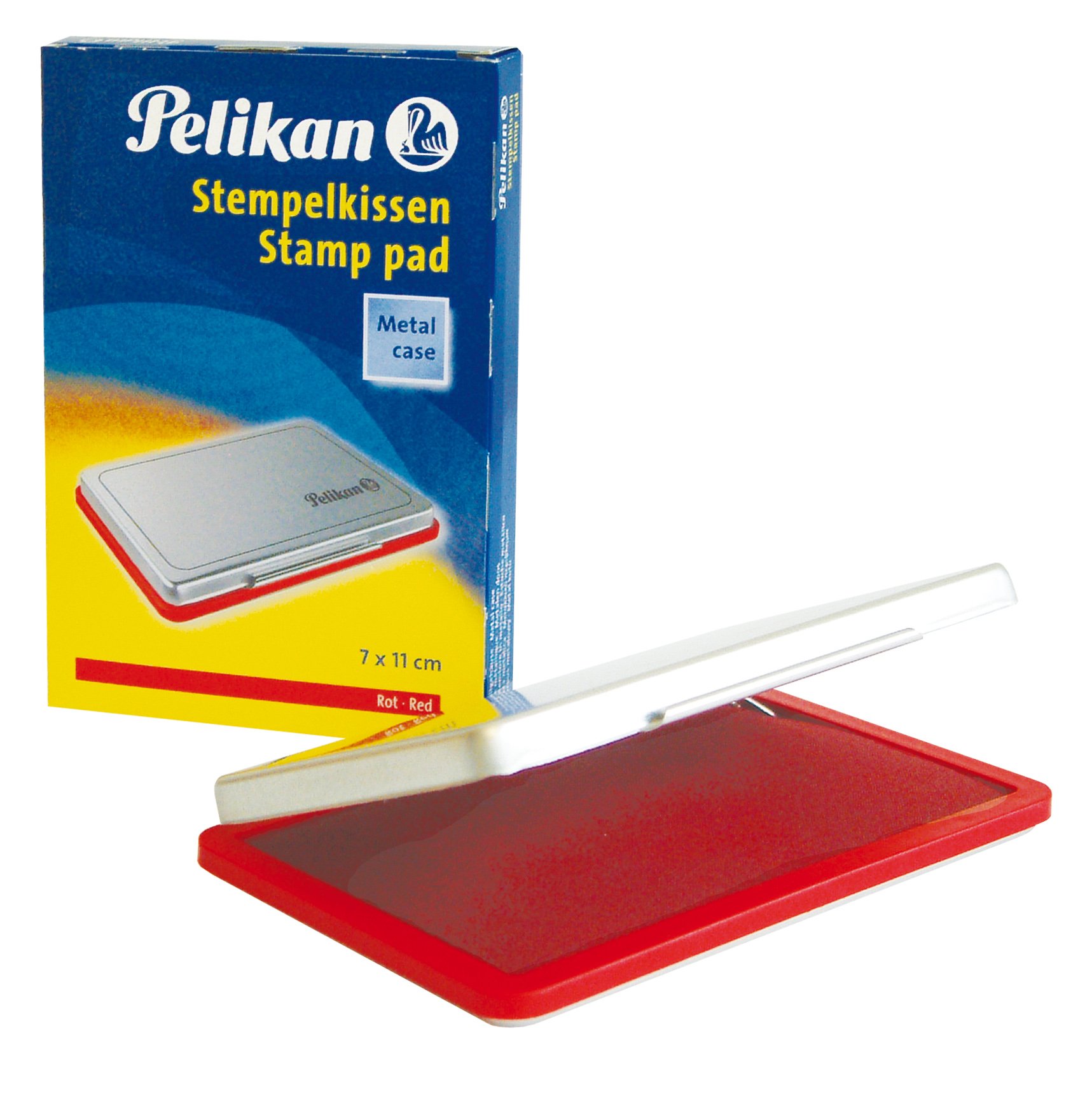 Pelikan 331025 Red Ink Stamp Pad - Self-Inking, Refillable, for Office, School & Craft Projects | Perfect for Document Signing, Scrapbooking & DIY Stamping