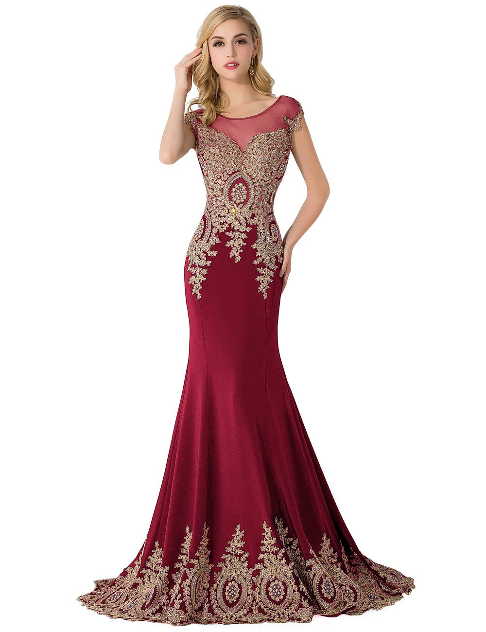 MisShow Women's Mermaid Prom Dresses 2019 - Elegant Applique Evening Gowns for Formal Occasions | Perfect for Homecoming, Prom Night, Wedding & Special Events