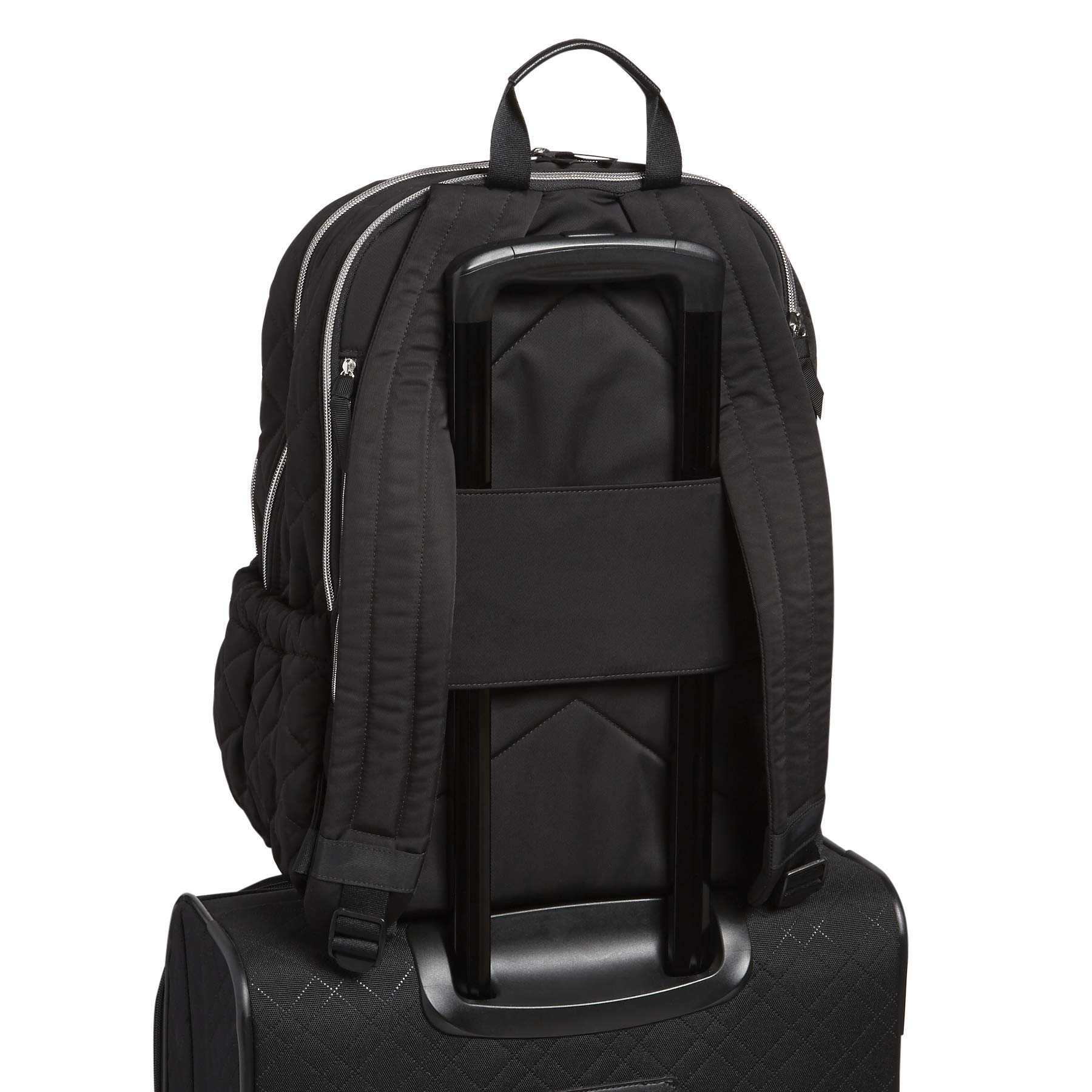 Vera Bradley Women's Performance Twill Campus Backpack - Lightweight Laptop Backpack for College, Work & Travel - Black One Size Backpack with USB Charging Port & Water-Resistant Design